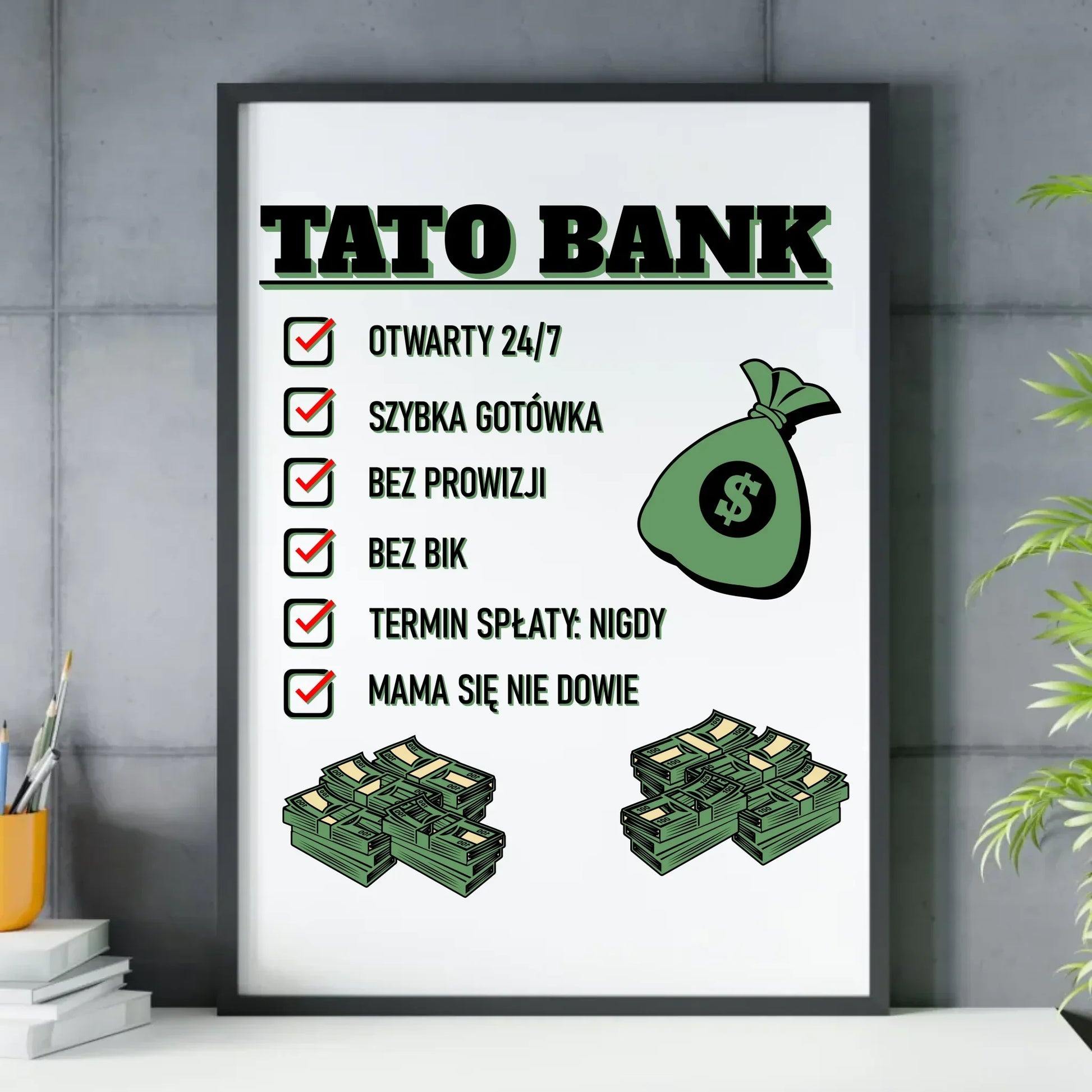 Tato bank | Plakat w ramie dla taty DT41 - StoryCups.pl