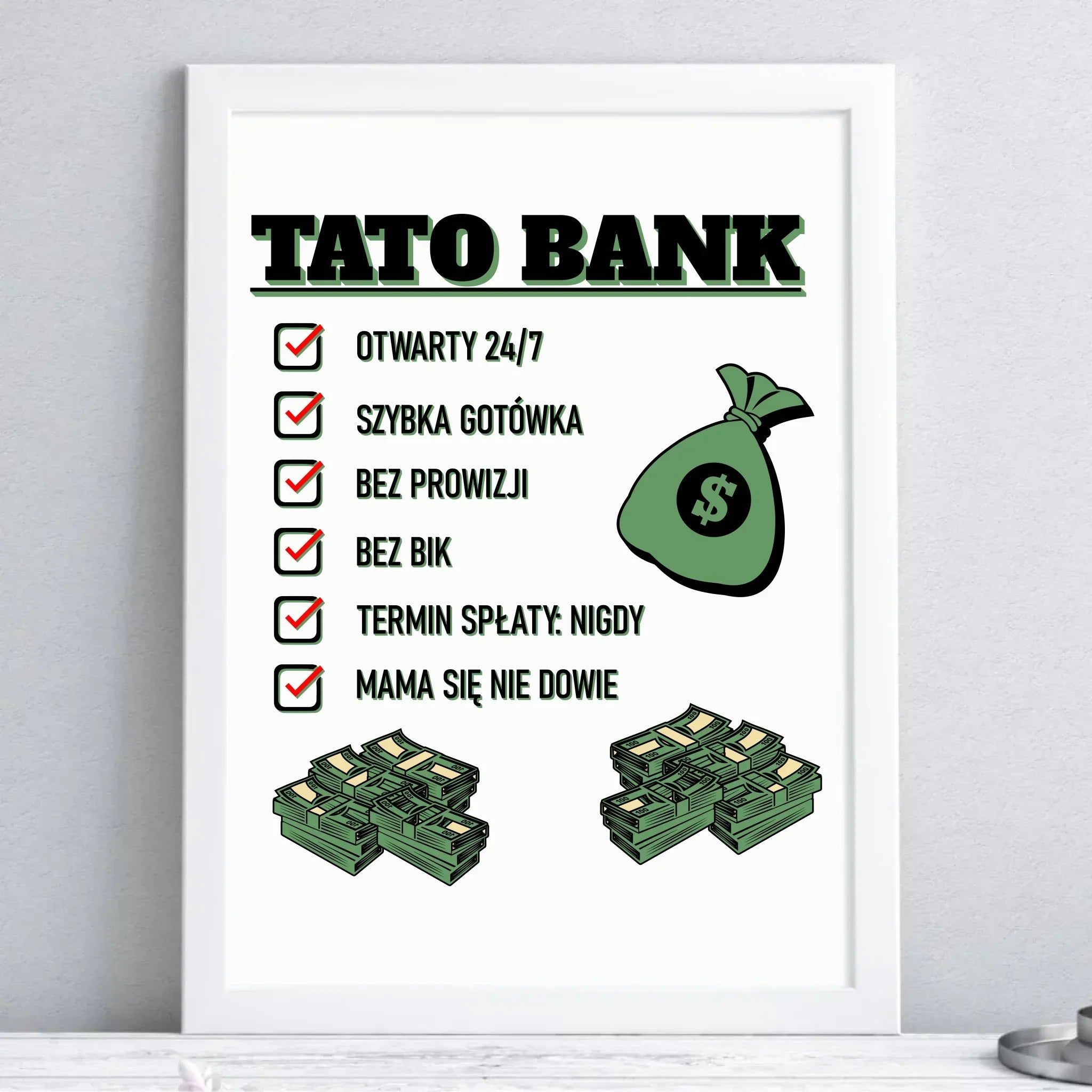 Tato bank | Plakat w ramie dla taty DT41 - StoryCups.pl