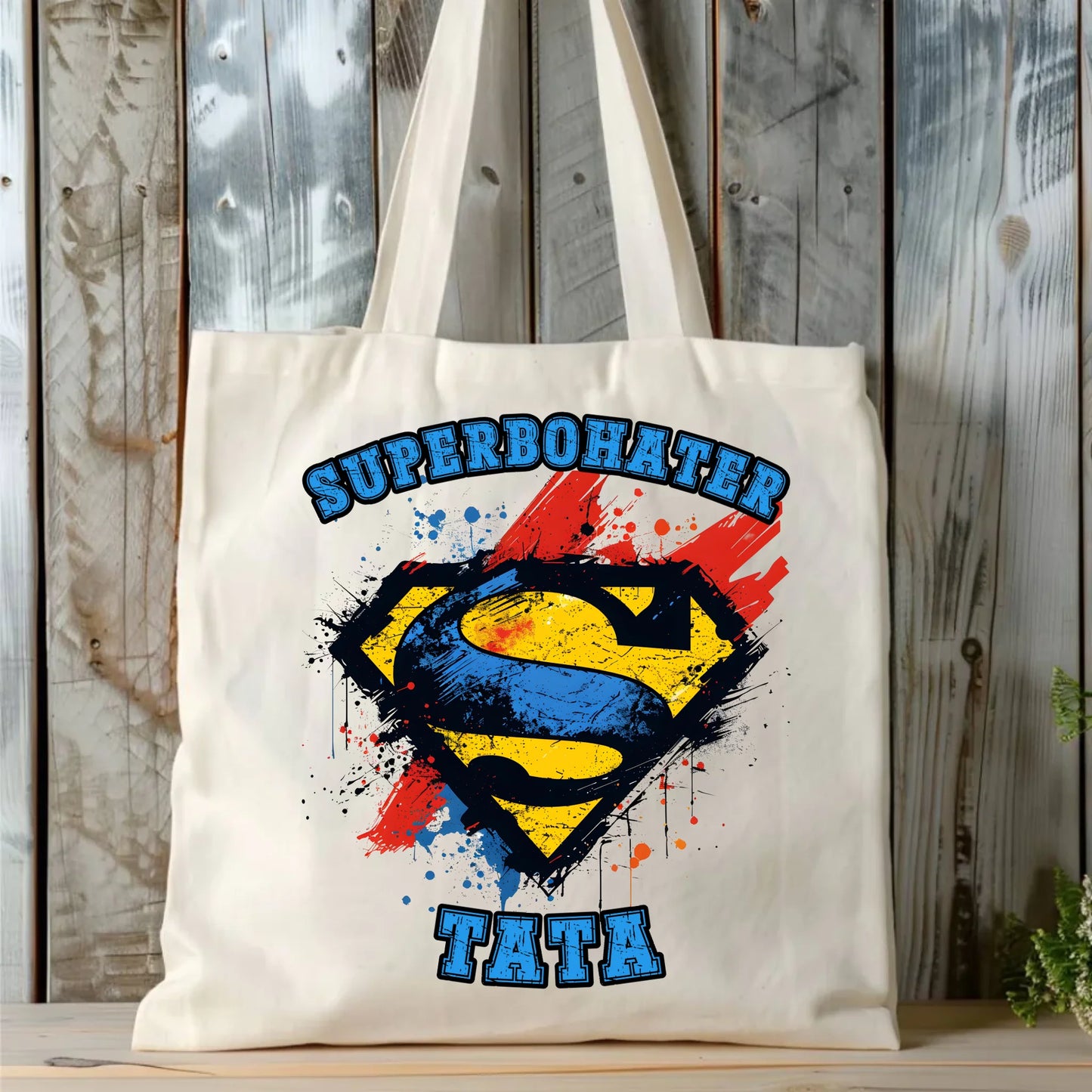 Personalizowana eco torba z nadrukiem dla taty - naturalna - prezent dla taty, Dzień Ojca, Święta, Urodziny