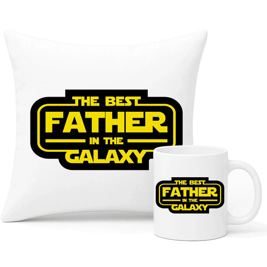 The best father in the galaxy | Zestaw poduszka i kubek dla taty DT30 - StoryCups.pl