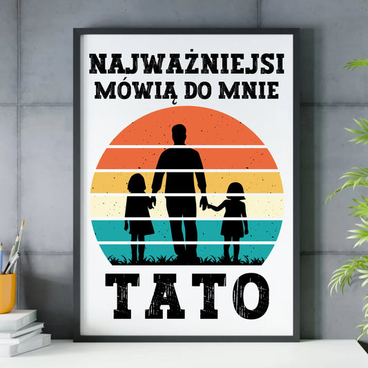 Prezent dla taty - obraz w ramie z personalizowanym nadrukiem - Dzień Ojca, Święta, urodziny