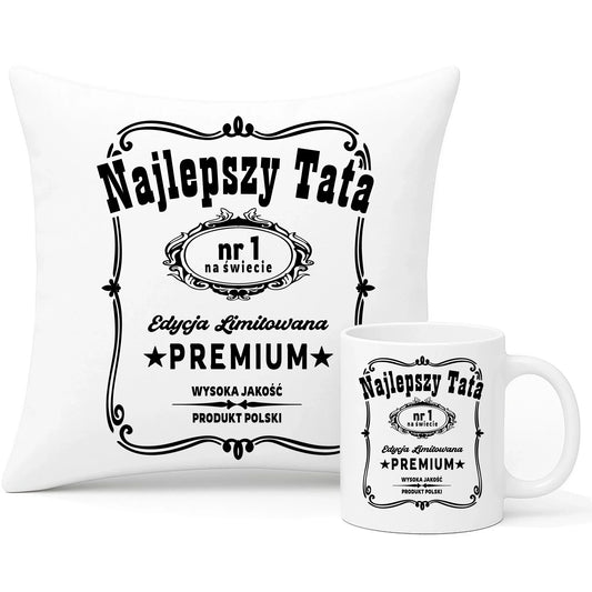 Najlepszy tata na świecie | Zestaw poduszka i kubek dla taty DT32 - StoryCups.pl
