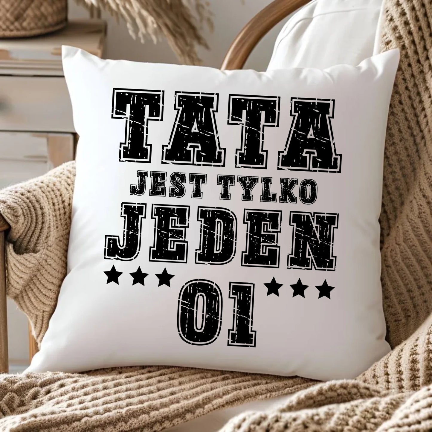 Pluszowa poduszka z nadrukiem prezent dla taty Dzień Ojca Święta urodziny