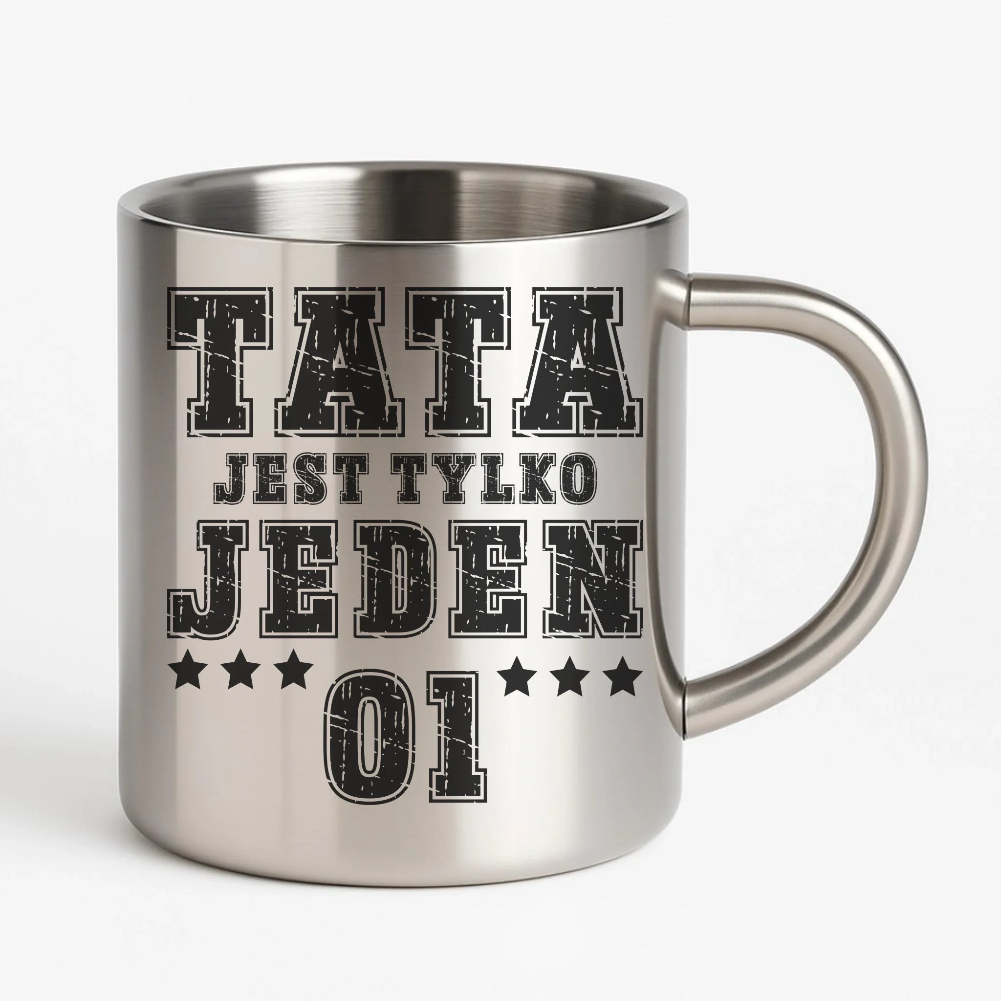 Tata jest tylko jeden | Metalowy kubek dla taty DT33 - StoryCups.pl