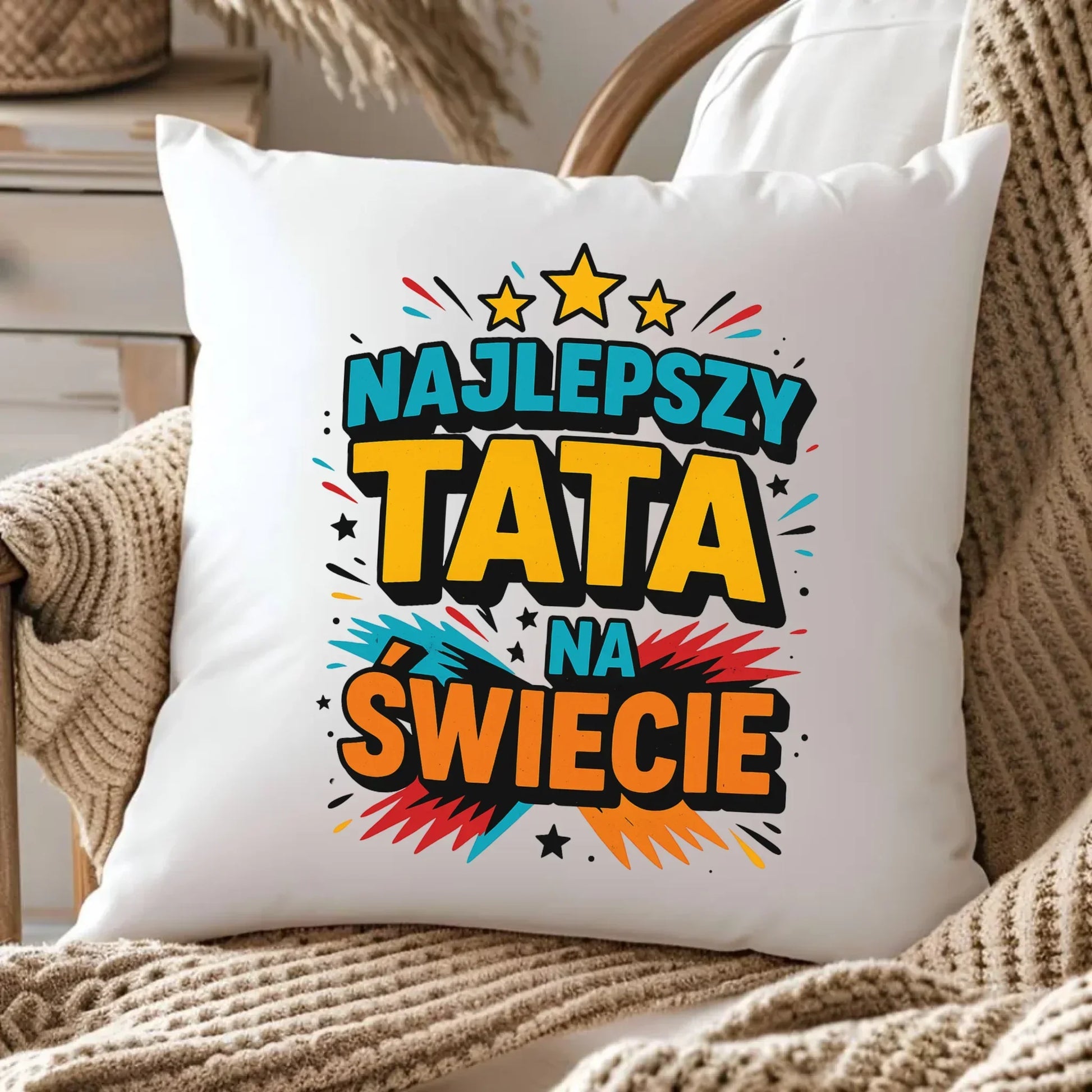 Najlepszy tata na świecie | Poduszka dla taty DT34 - StoryCups.pl
