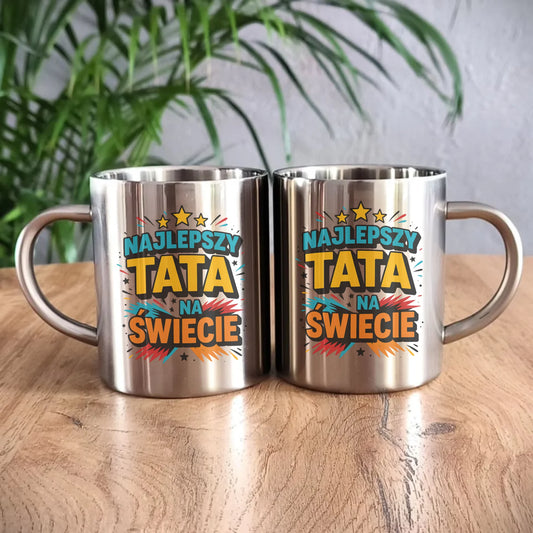 Metalowy kubek dla taty, prezent na Dzień Ojca, prezent dla taty
