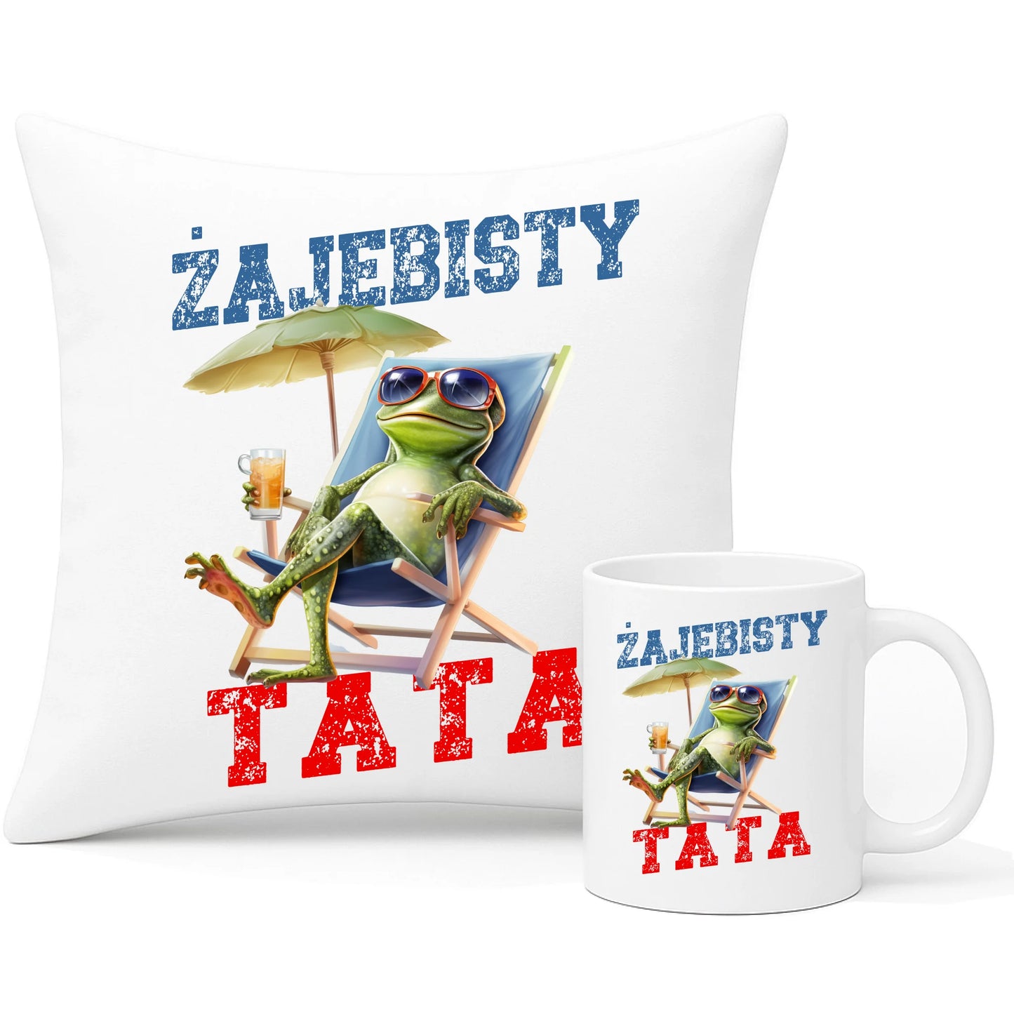 Wyjątkowy prezent dla taty zestaw poduszka i kubek