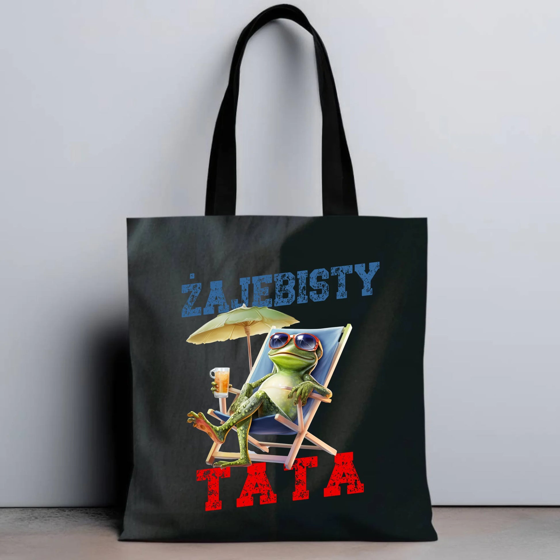 Personalizowana eco torba z nadrukiem dla taty - czarna - prezent dla taty, Dzień Ojca, Święta, Urodziny