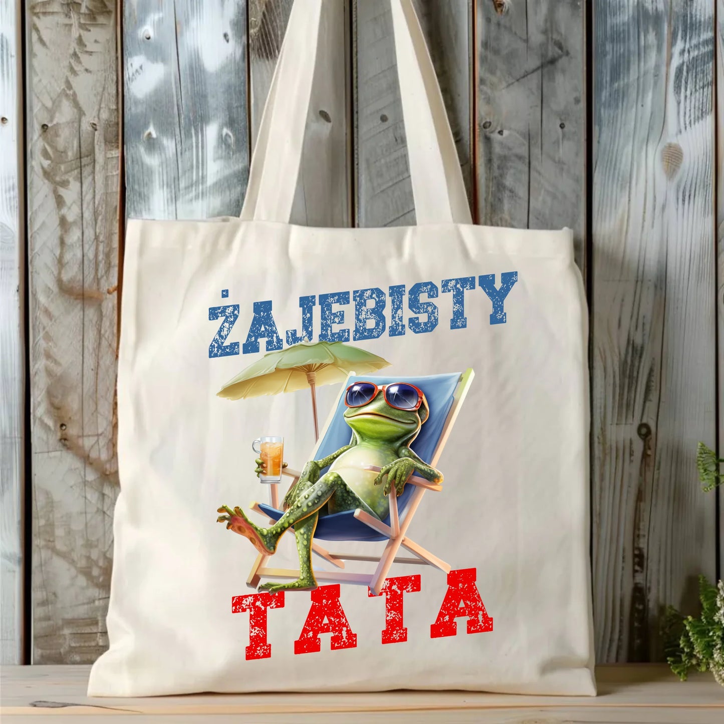 Personalizowana eco torba z nadrukiem dla taty - naturalna - prezent dla taty, Dzień Ojca, Święta, Urodziny