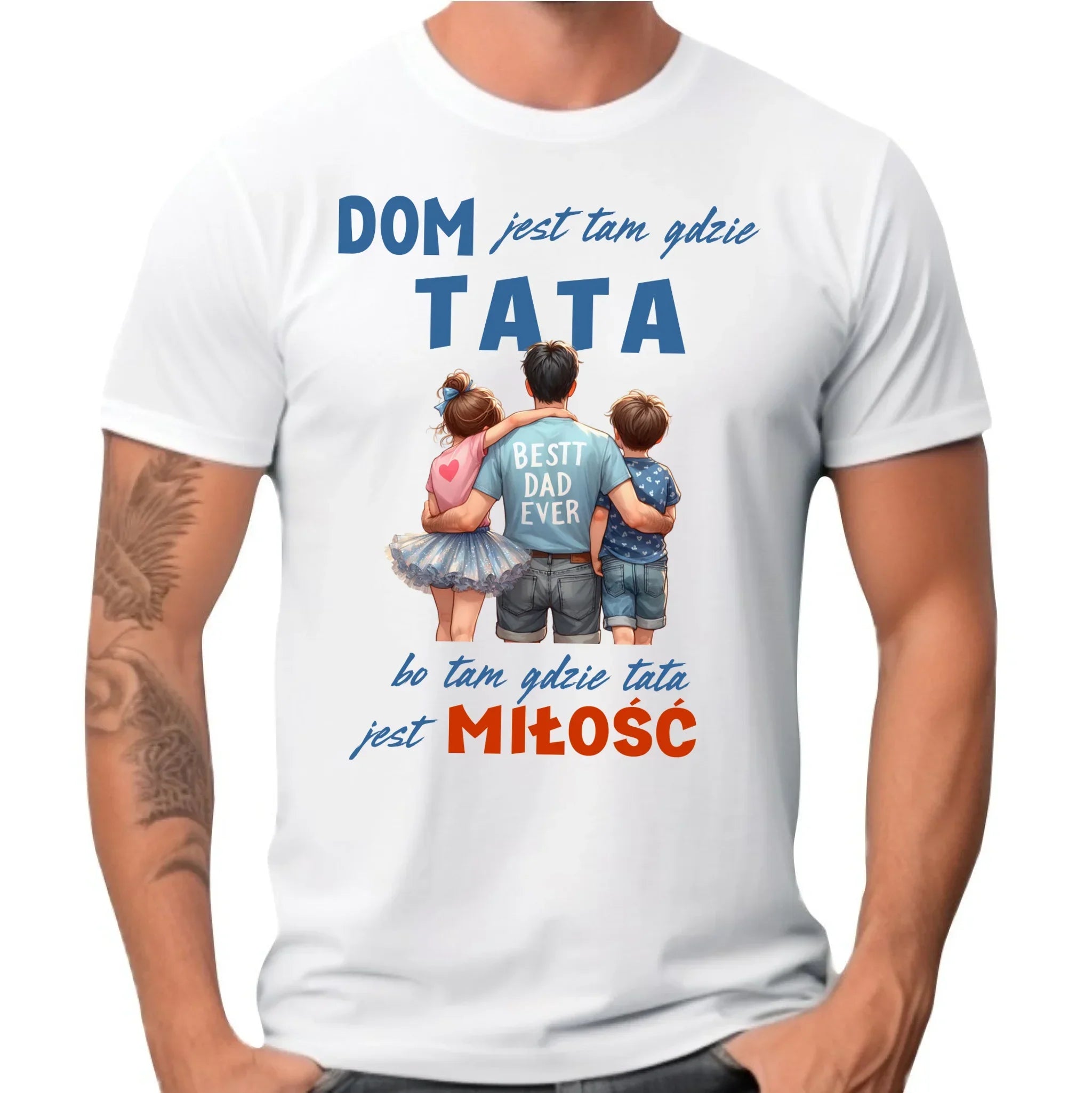 Dom jest tam gdzie tata | Koszulka męska dla taty DT37 - StoryCups.pl