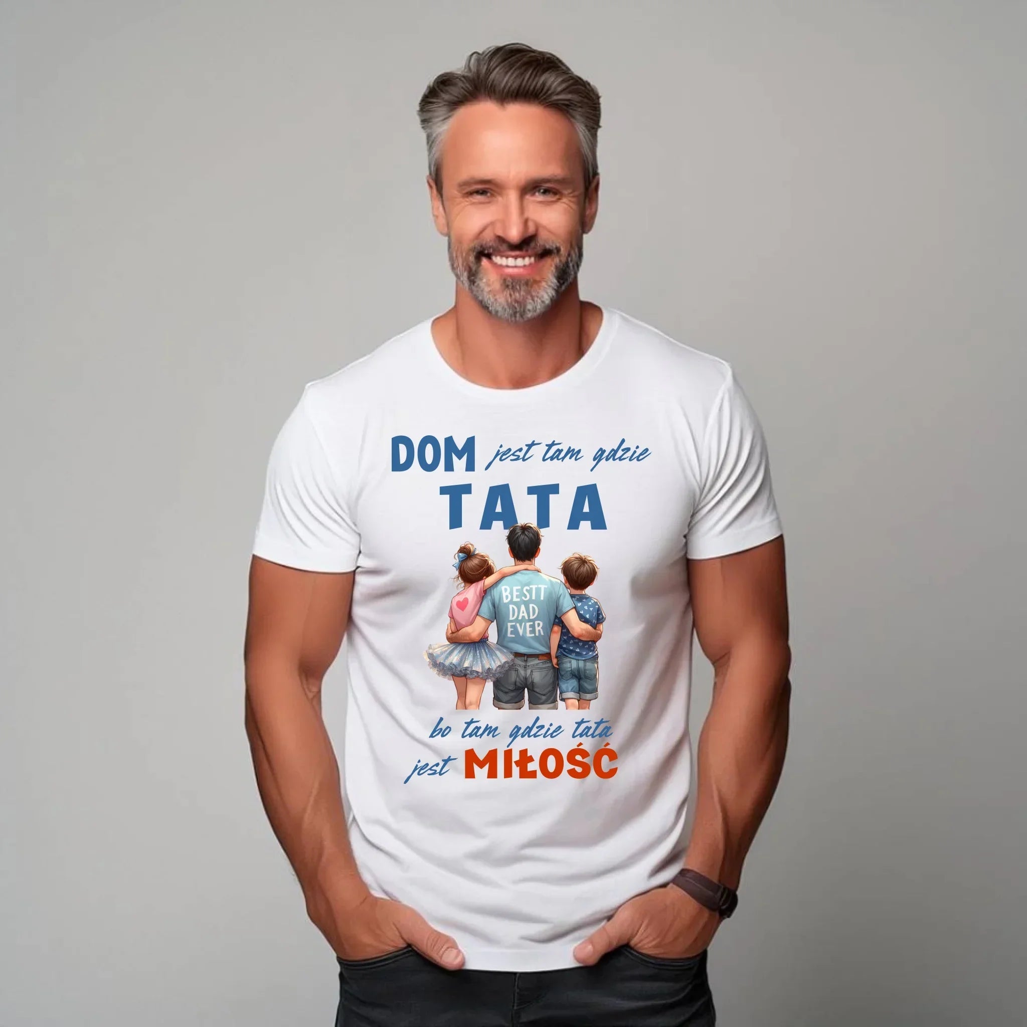 Dom jest tam gdzie tata | Koszulka męska dla taty DT37 - StoryCups.pl