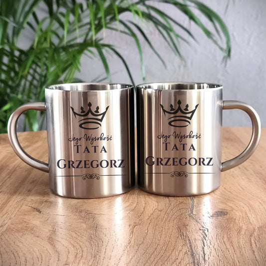 Metalowy kubek dla taty, prezent na Dzień Ojca, prezent dla taty
