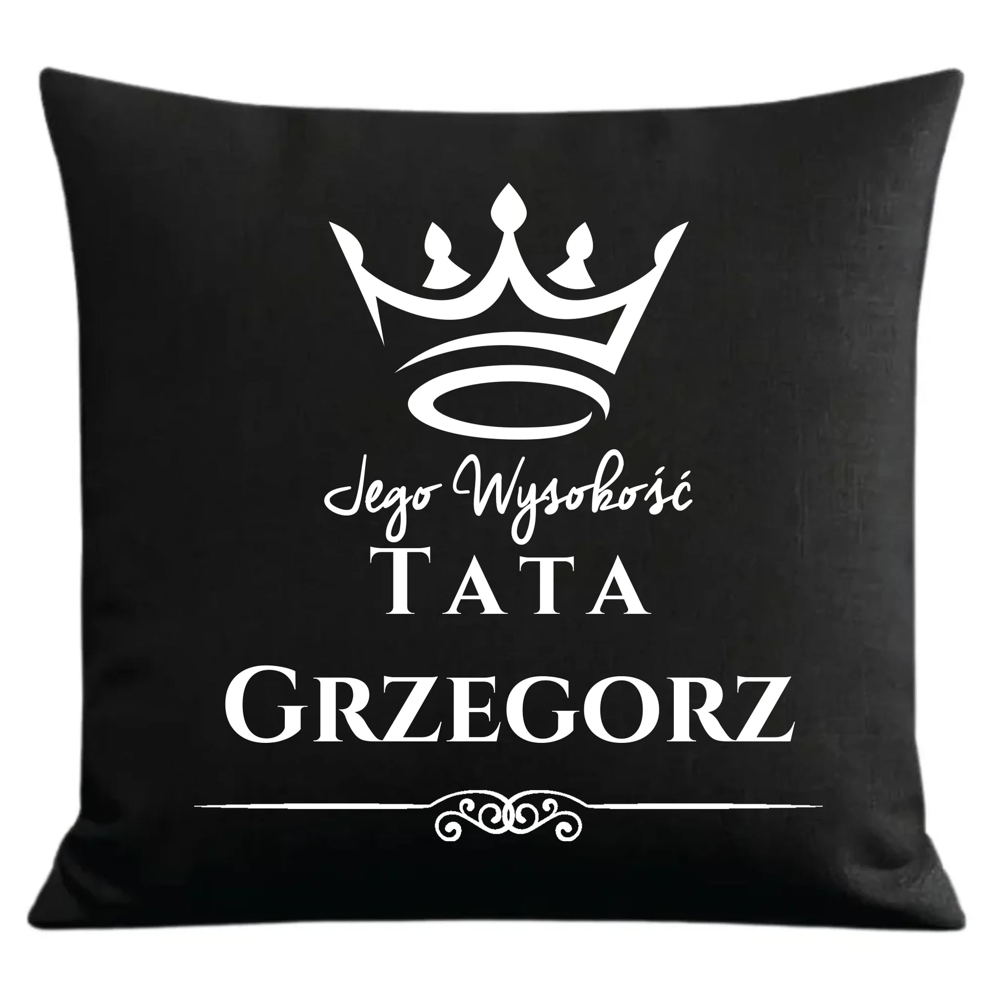 Prezent dla taty czarna poduszka dekoracyjna z nadrukiem
