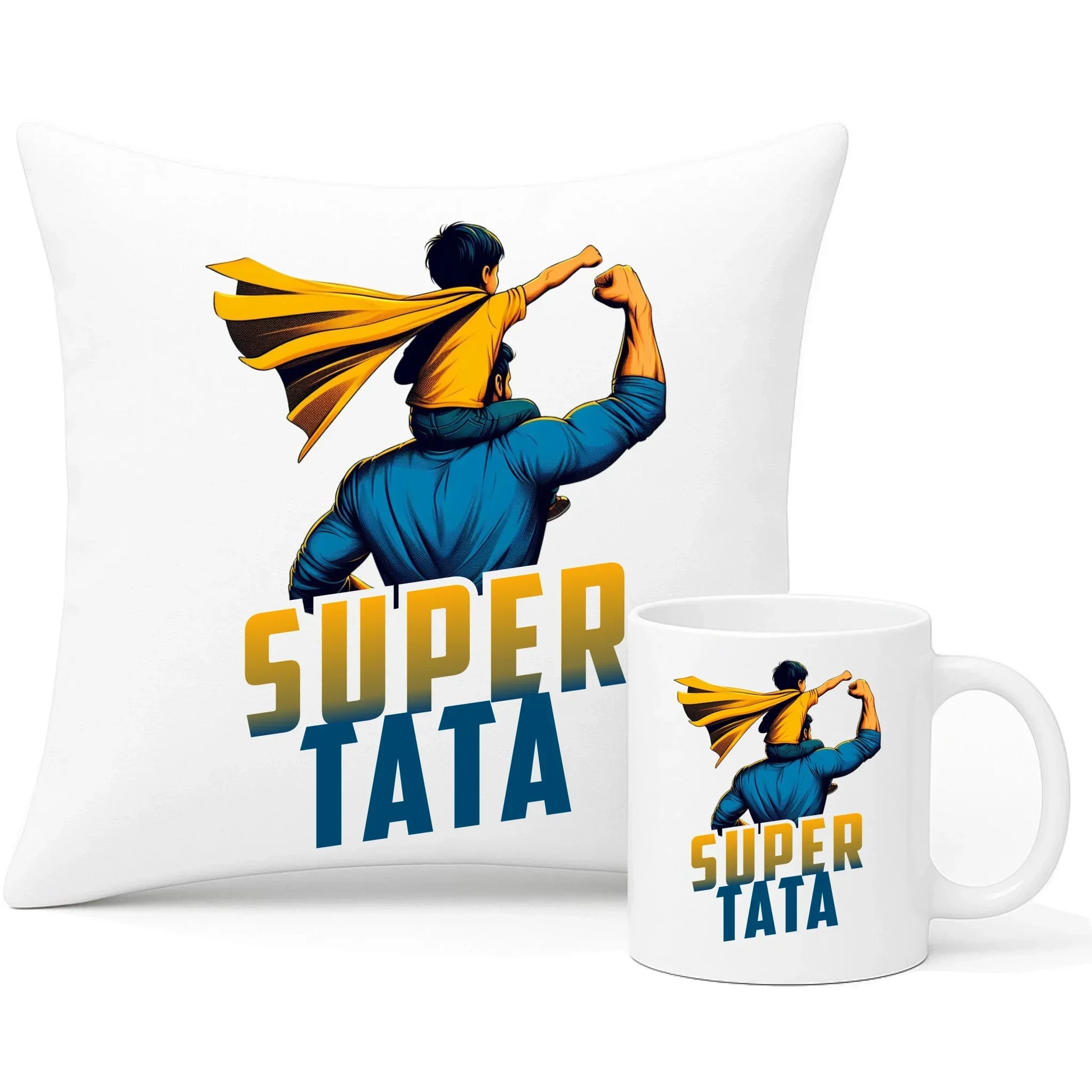 Super tata | Zestaw poduszka i kubek dla taty DT38 - StoryCups.pl