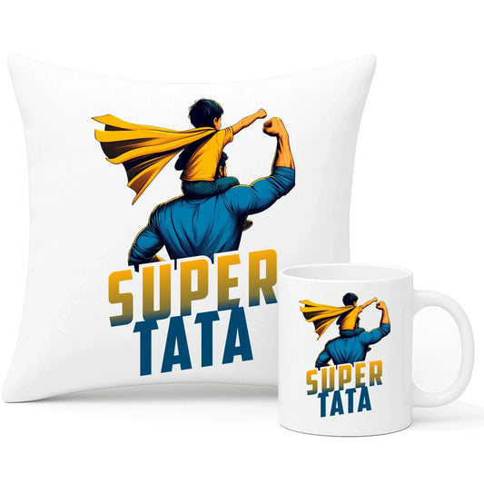 Super tata | Zestaw poduszka i kubek dla taty DT38 - StoryCups.pl