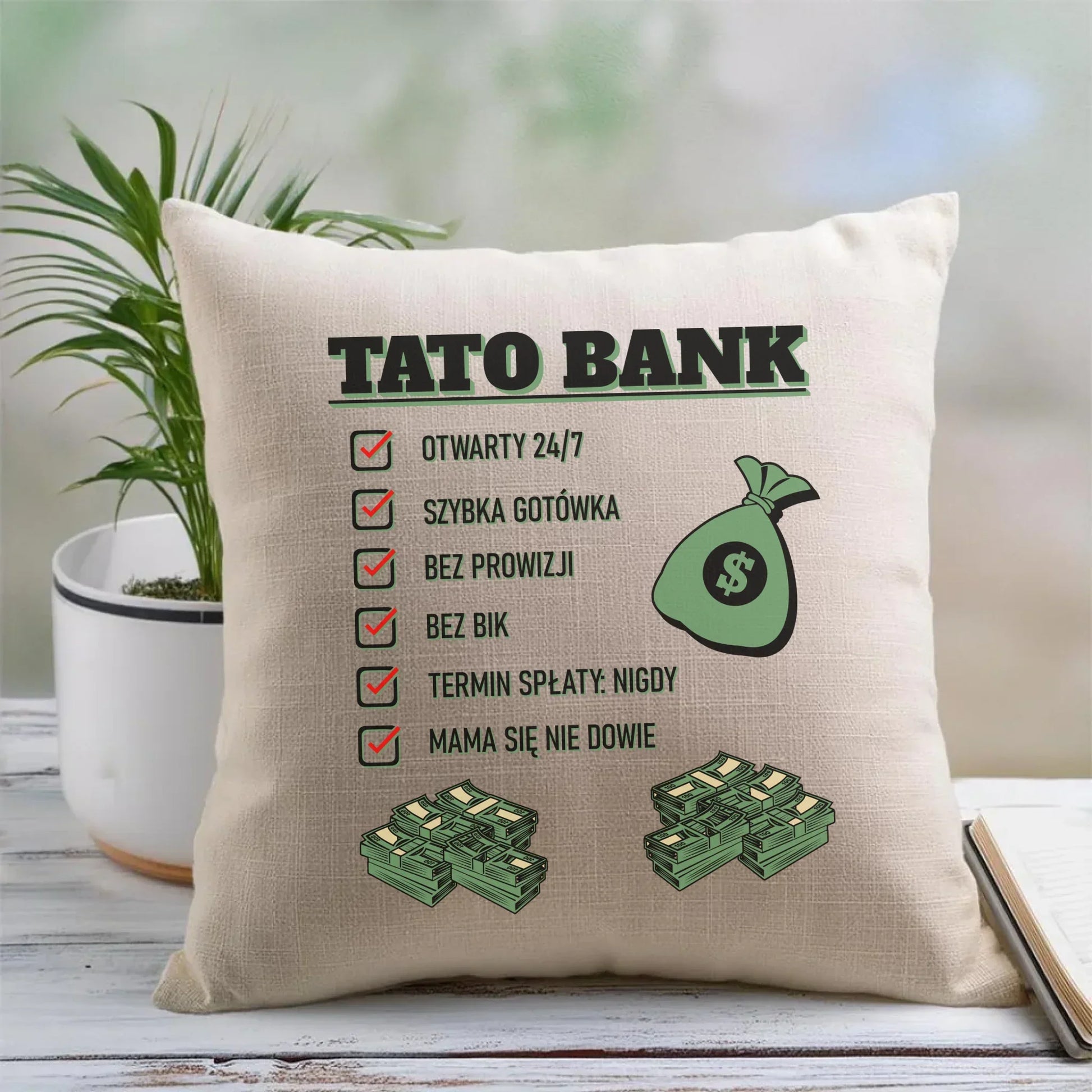 Tato bank | Poduszka dla taty DT41 - StoryCups.pl