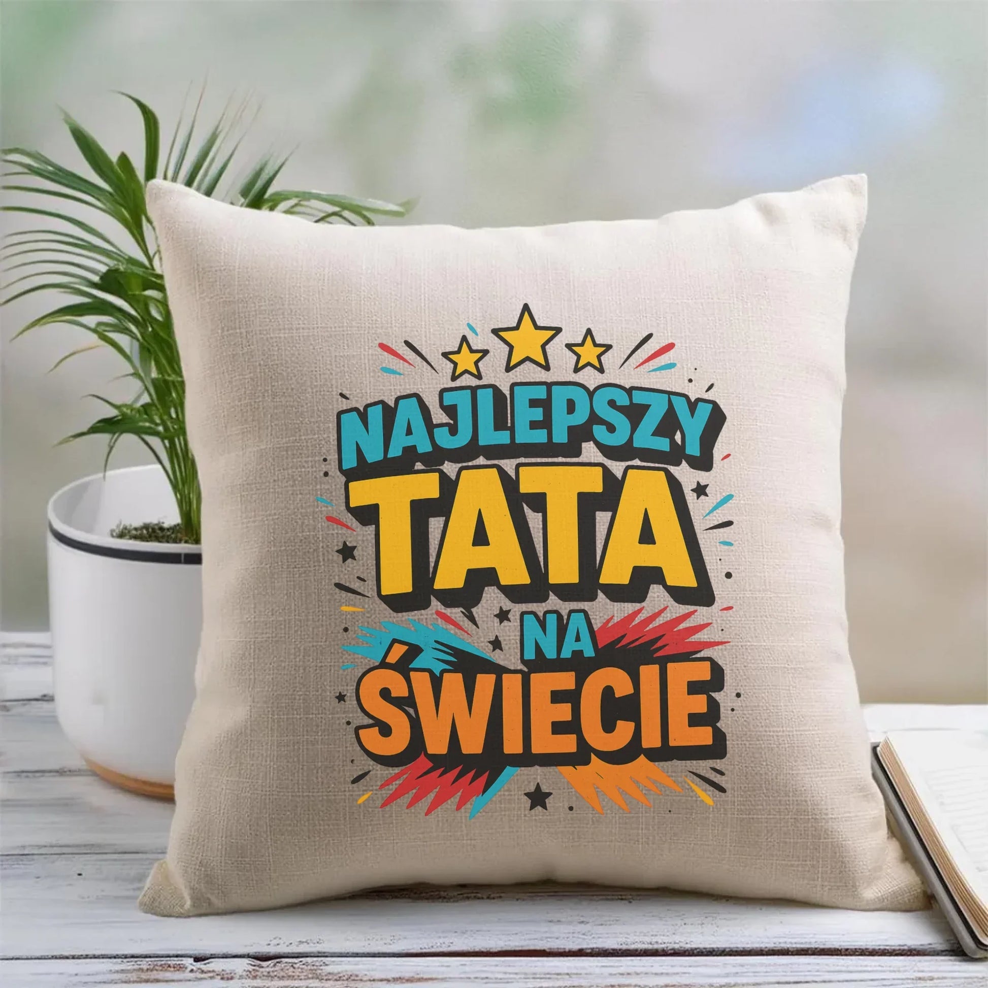 Najlepszy tata na świecie | Poduszka dla taty DT34 - StoryCups.pl