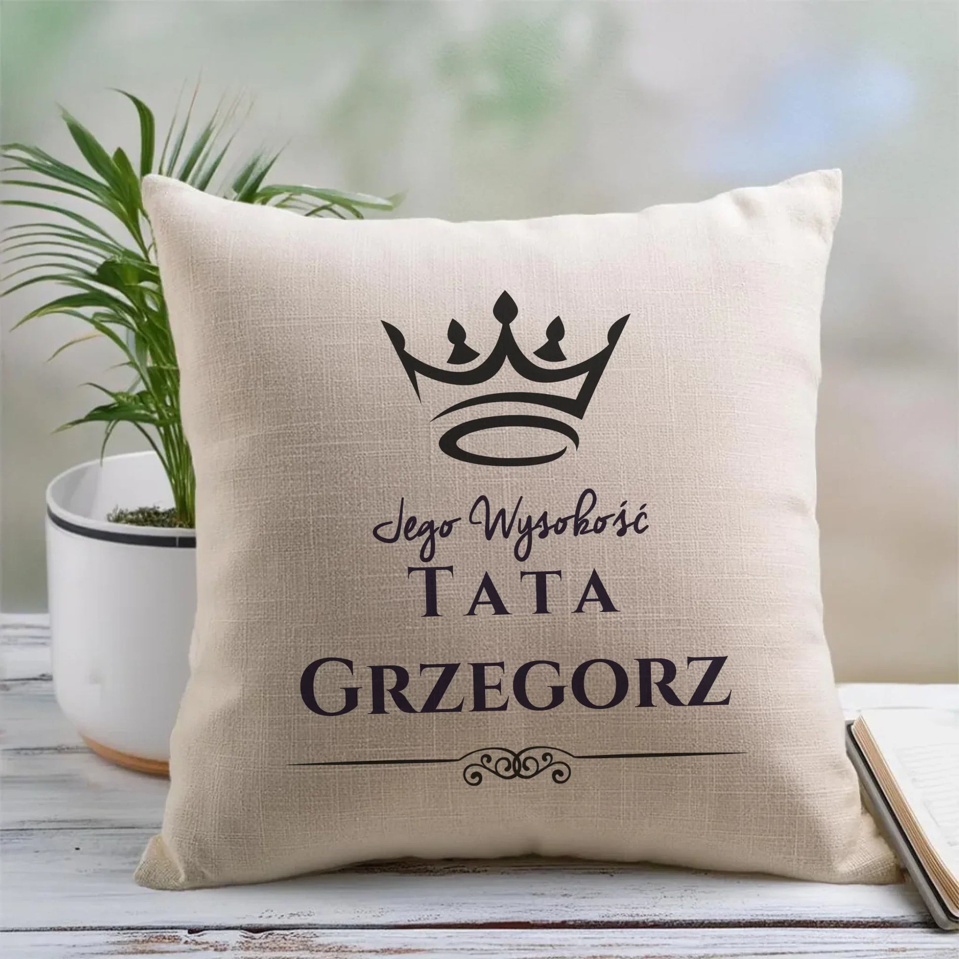 Jego Wysokość tata imię | Poduszka dla taty DT11 - StoryCups.pl