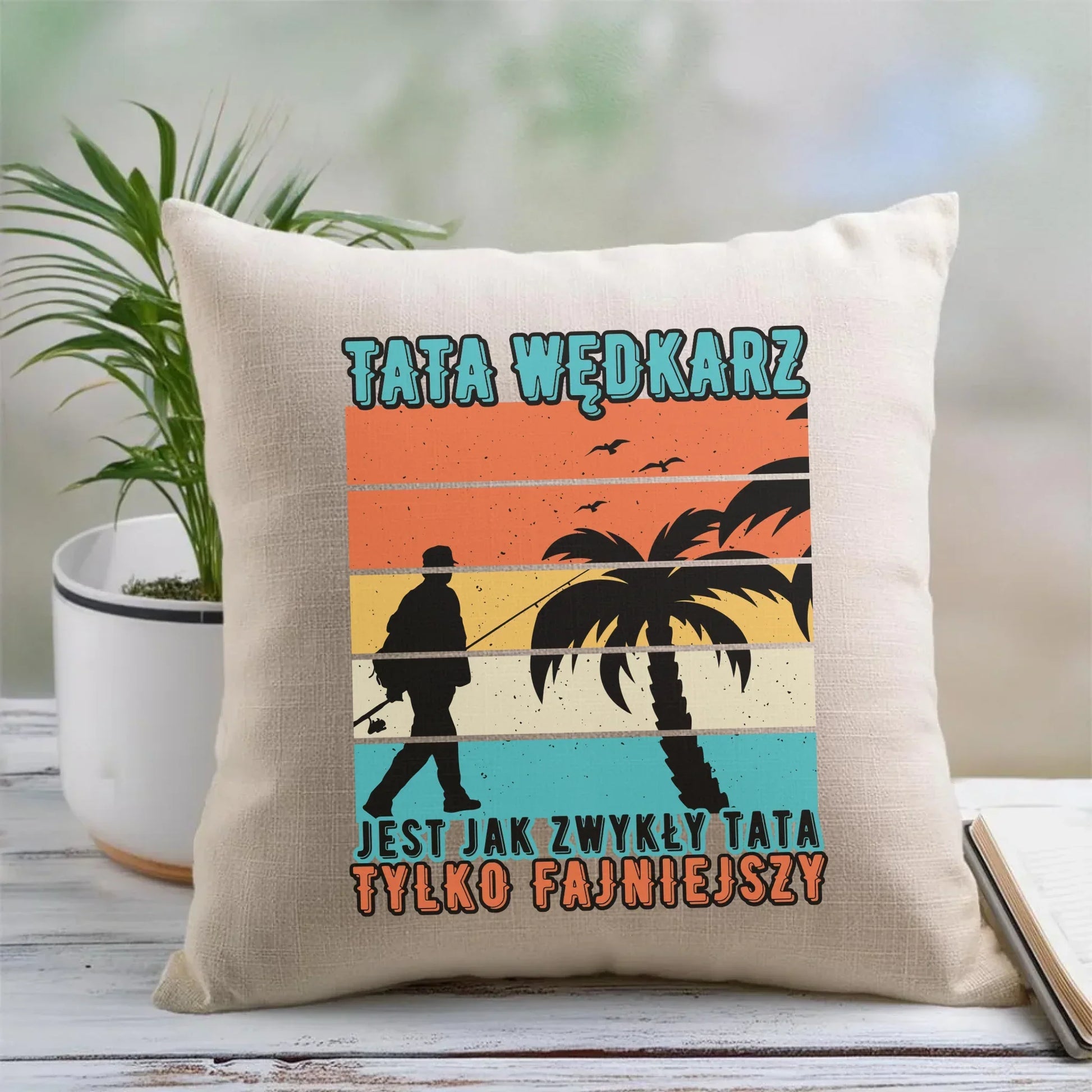Tata wędkarz | Poduszka z nadrukiem DT06 - StoryCups.pl