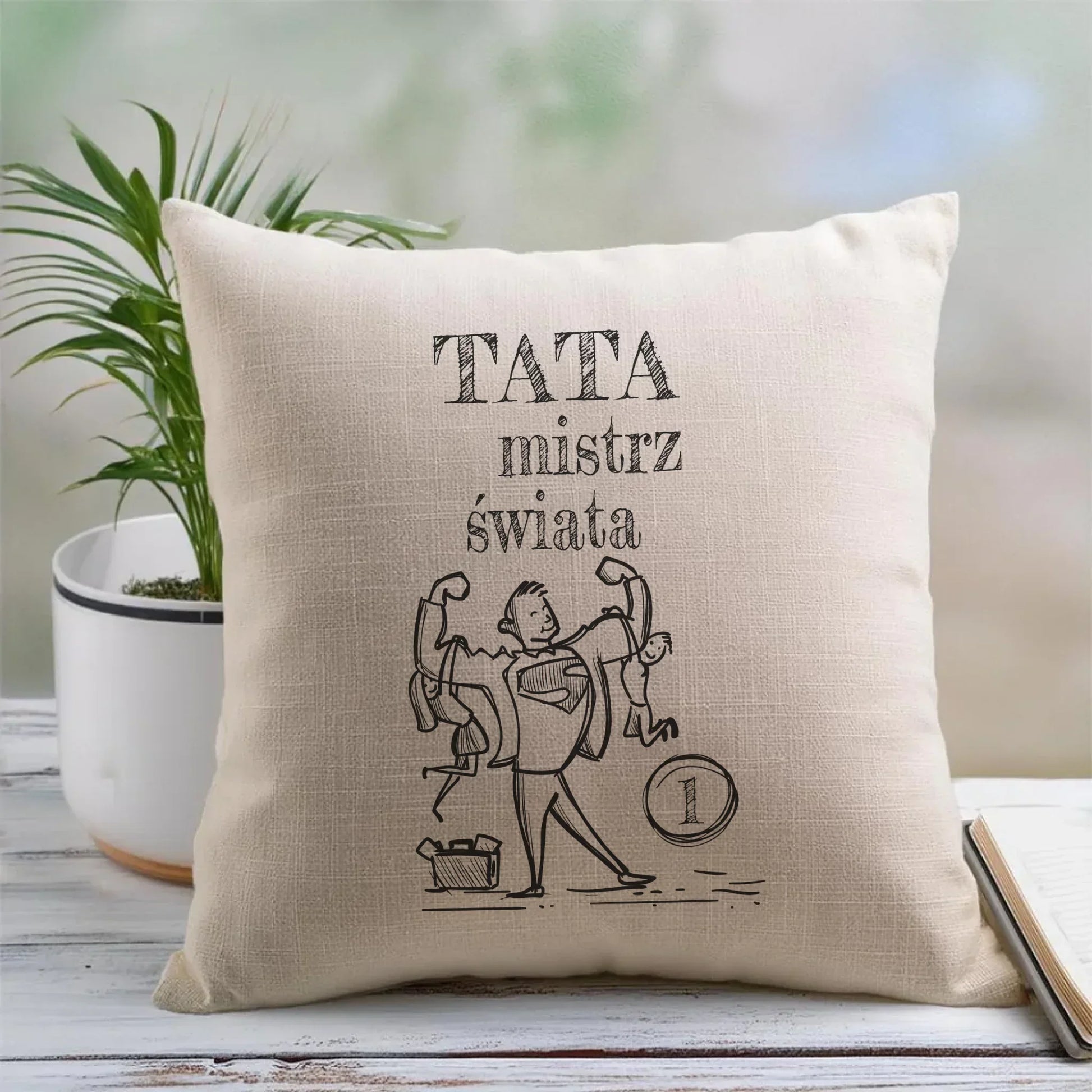 Tata Mistrz Świata | Poduszka dla taty DT36 - StoryCups.pl