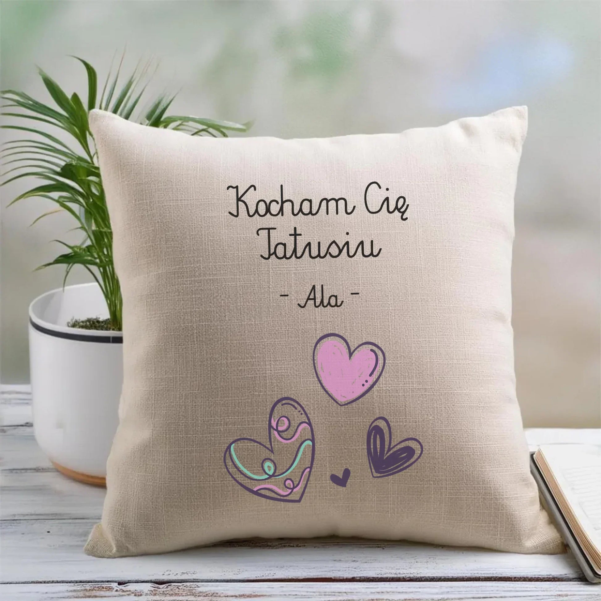 Kocham Cię tatusiu | Personalizowana poduszka dla taty DT13 - StoryCups.pl