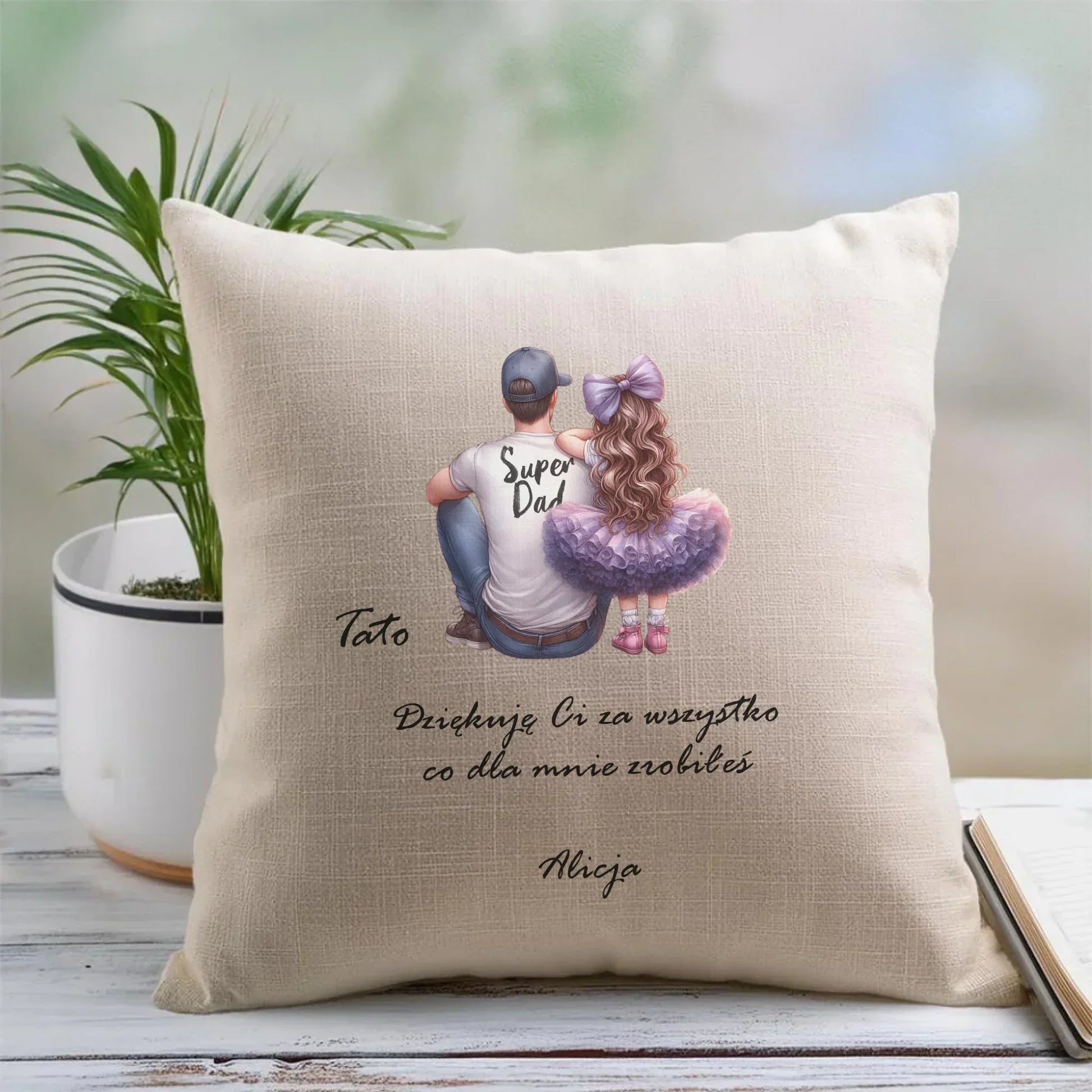 Tato dziękuję Ci | Poduszka z dedykacją dla taty DT14 - StoryCups.pl