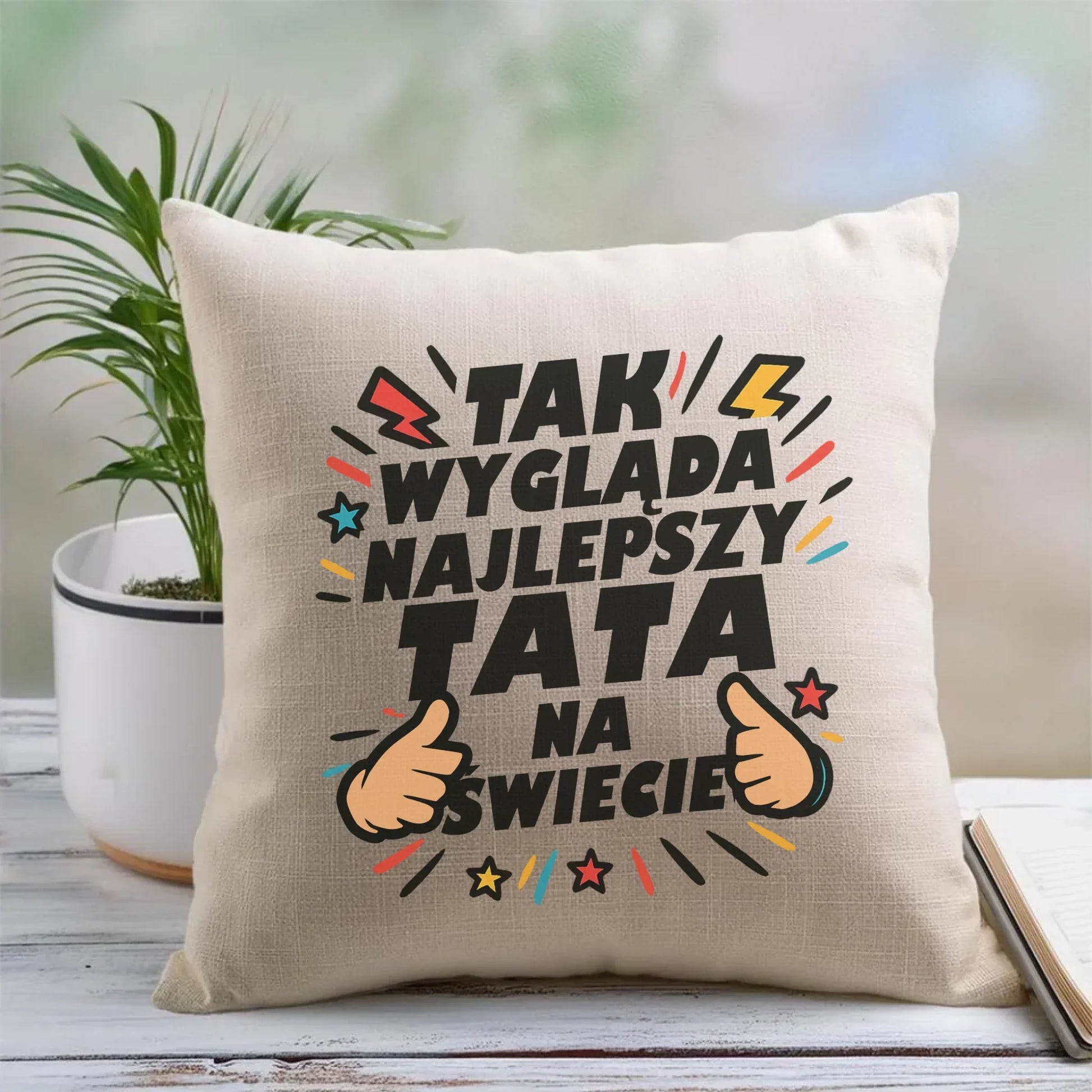 Tak wygląda najlepszy tata na świecie | Poduszka dla taty DT08 - StoryCups.pl