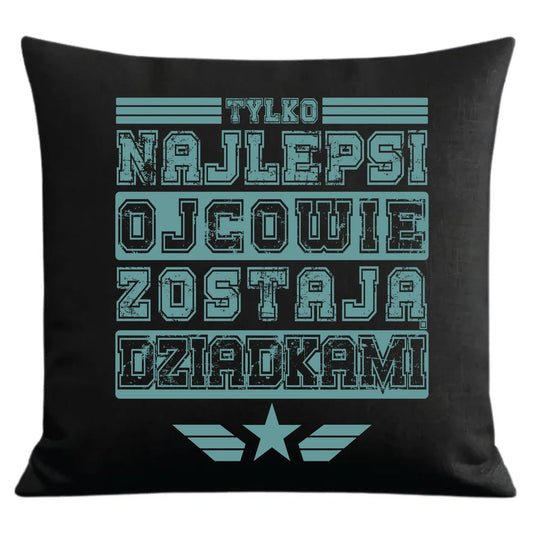 Prezent dla taty czarna poduszka dekoracyjna z nadrukiem