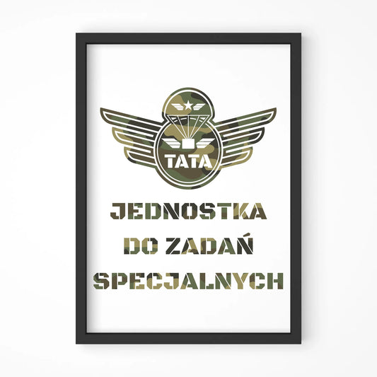 Tata jednostka do zadań specjalnych | Plakat w ramie dla taty DT42