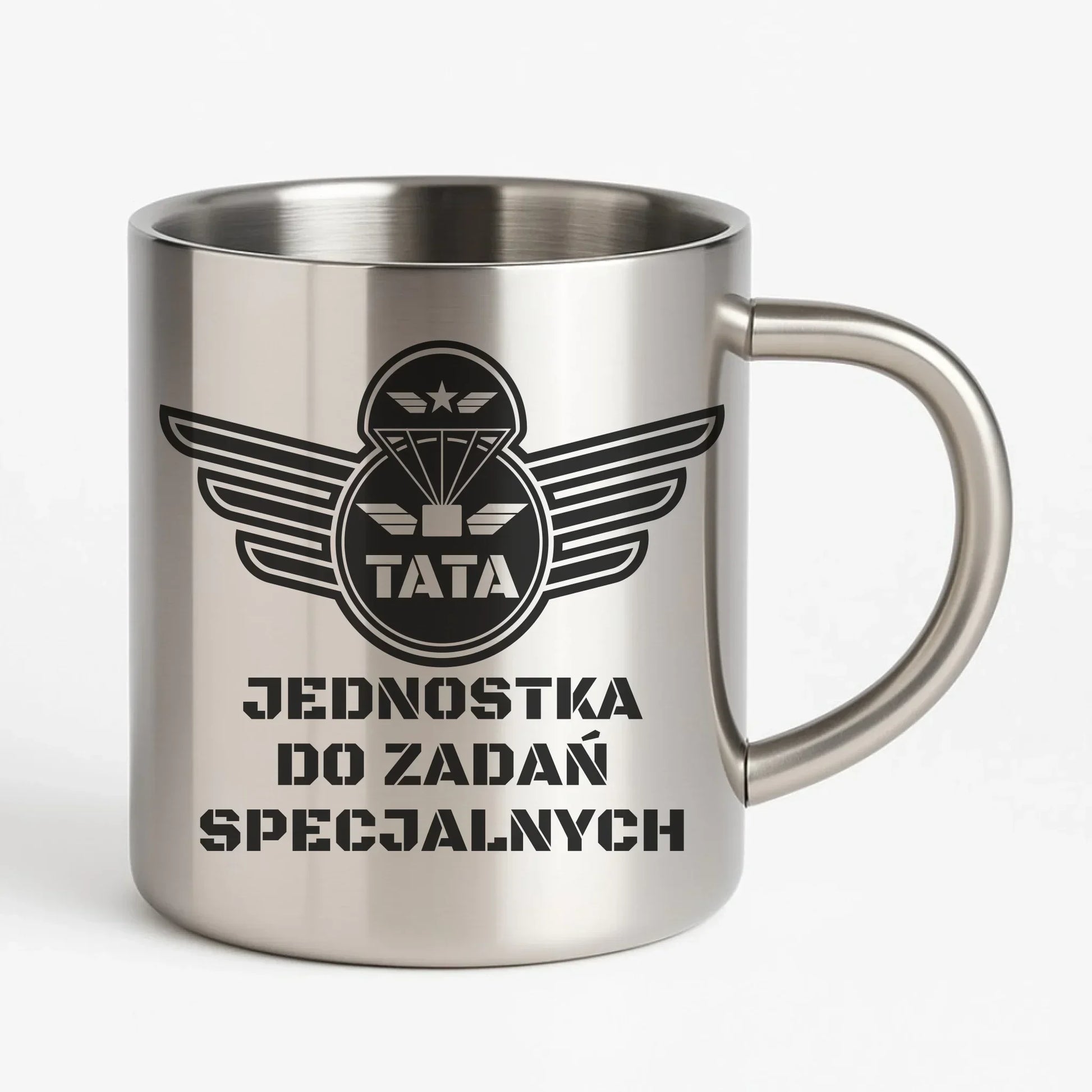Tata jednostka do zadań specjalnych | Metalowy kubek dla taty DT42 - StoryCups.pl