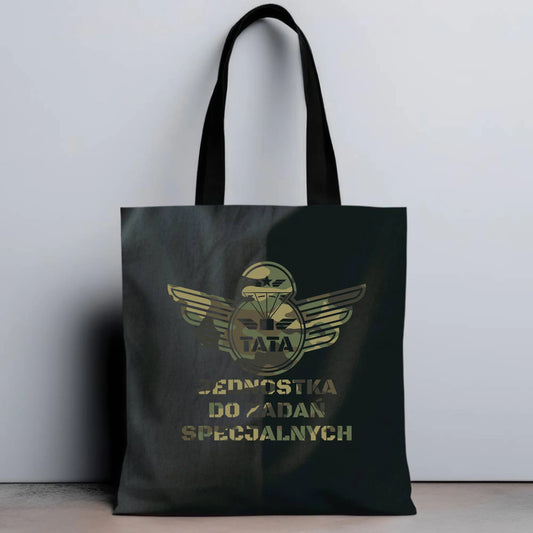 Personalizowana eco torba z nadrukiem dla taty - czarna - prezent dla taty, Dzień Ojca, Święta, Urodziny