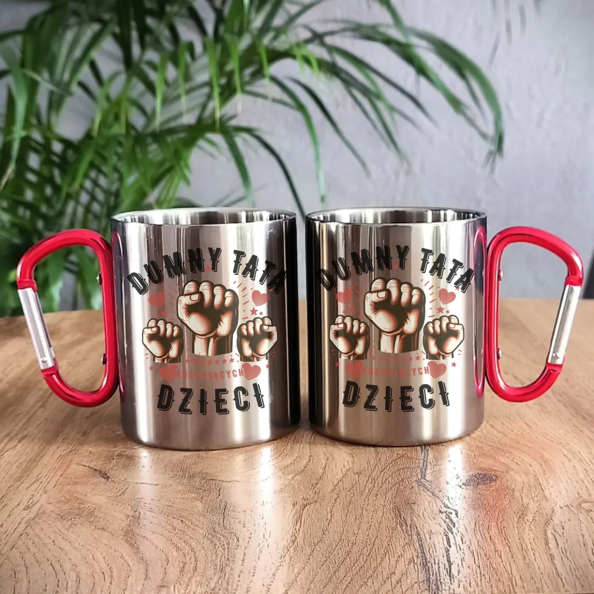 Dumny tata kochających dzieci | Metalowy kubek dla taty DT44 - StoryCups.pl