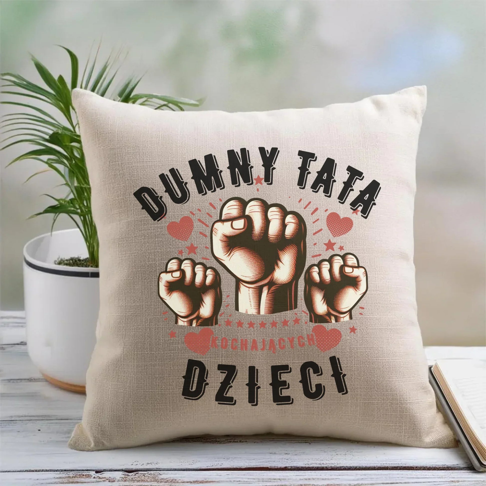 Dumny tata kochających dzieci | Poduszka prezent dla taty DT44 - StoryCups.pl