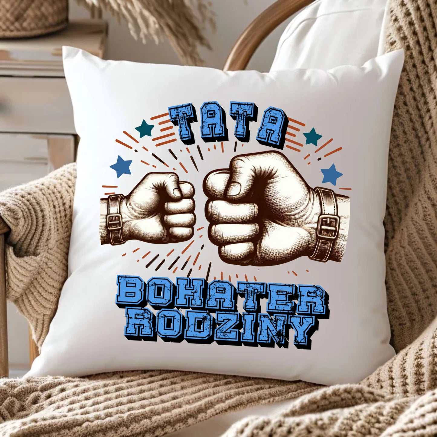 Pluszowa poduszka z nadrukiem prezent dla taty Dzień Ojca Święta urodziny