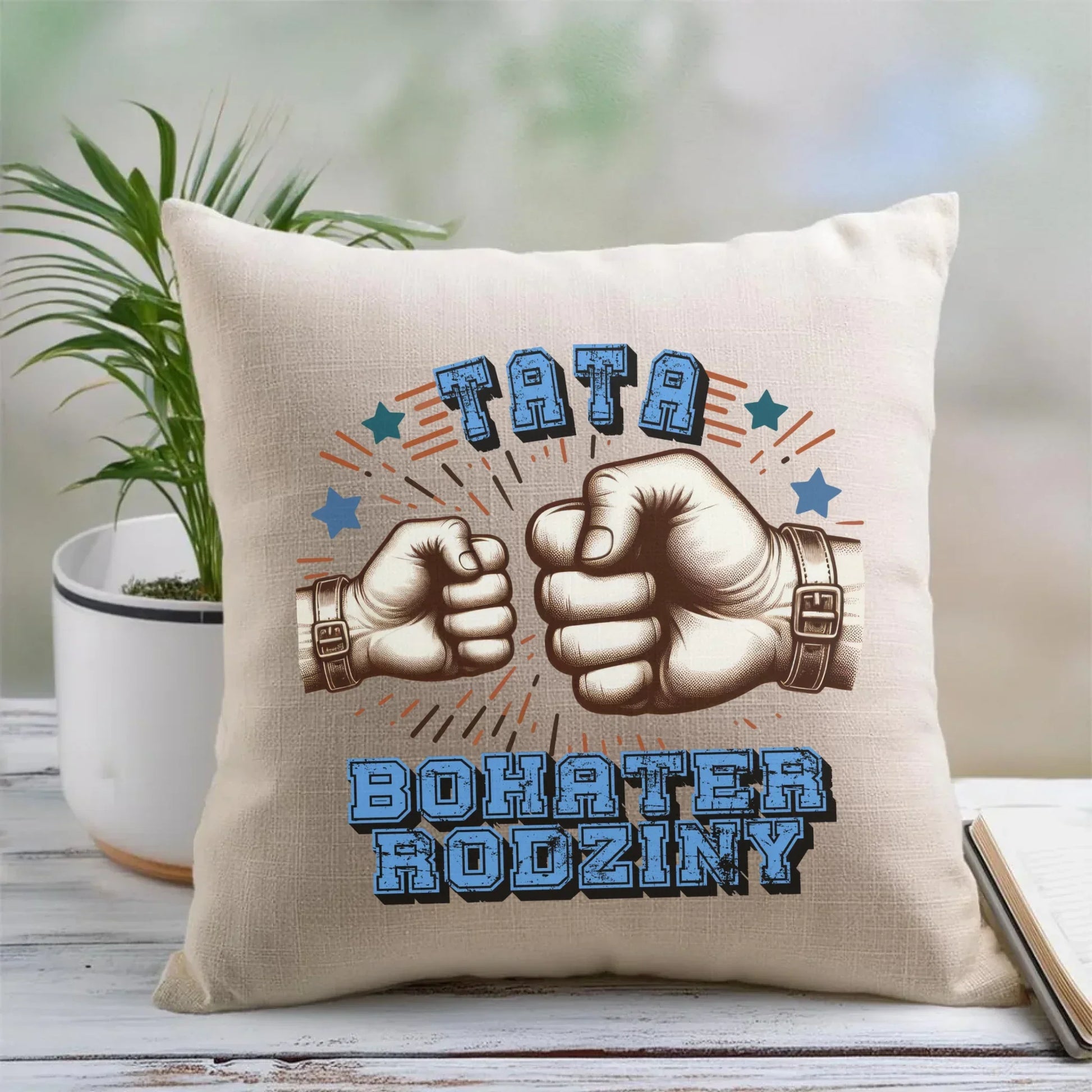 Tata bohater rodziny | Poduszka dla taty DT45 - StoryCups.pl