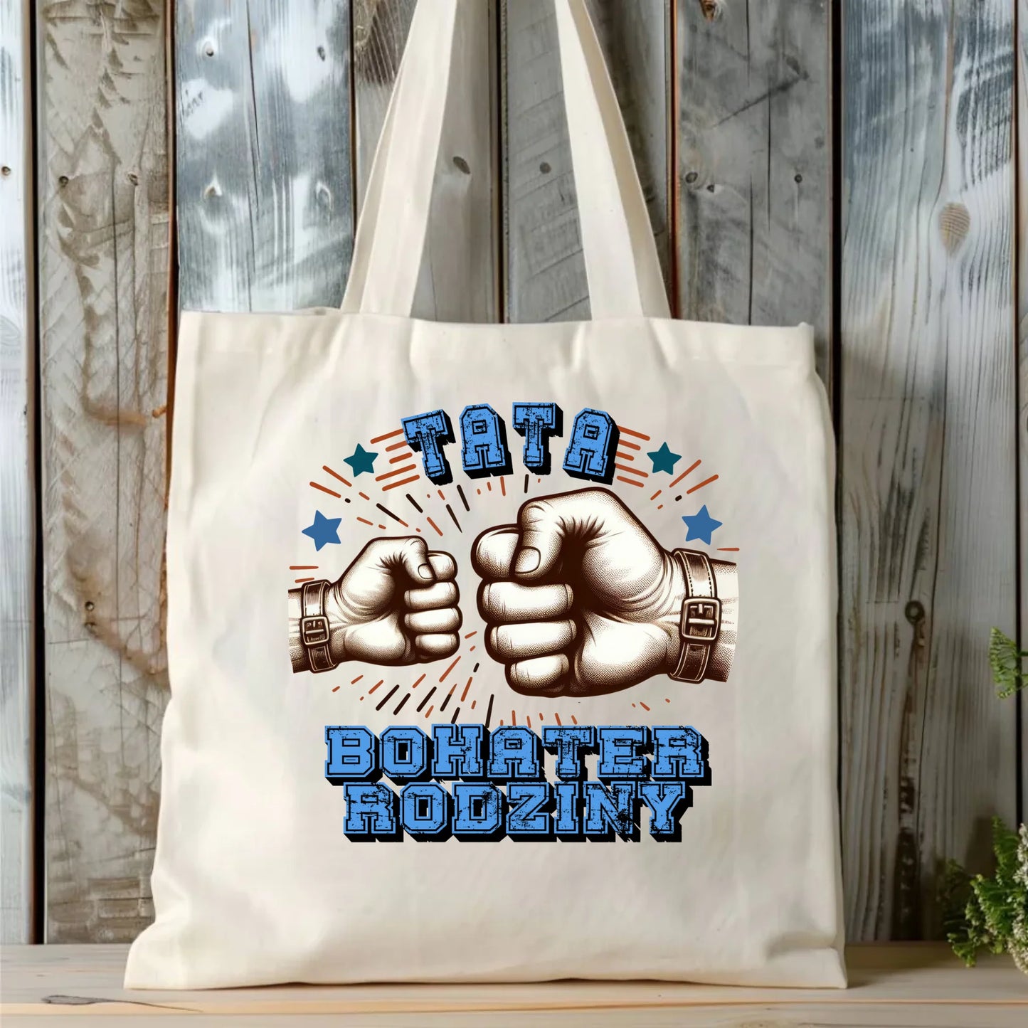Personalizowana eco torba z nadrukiem dla taty - naturalna - prezent dla taty, Dzień Ojca, Święta, Urodziny