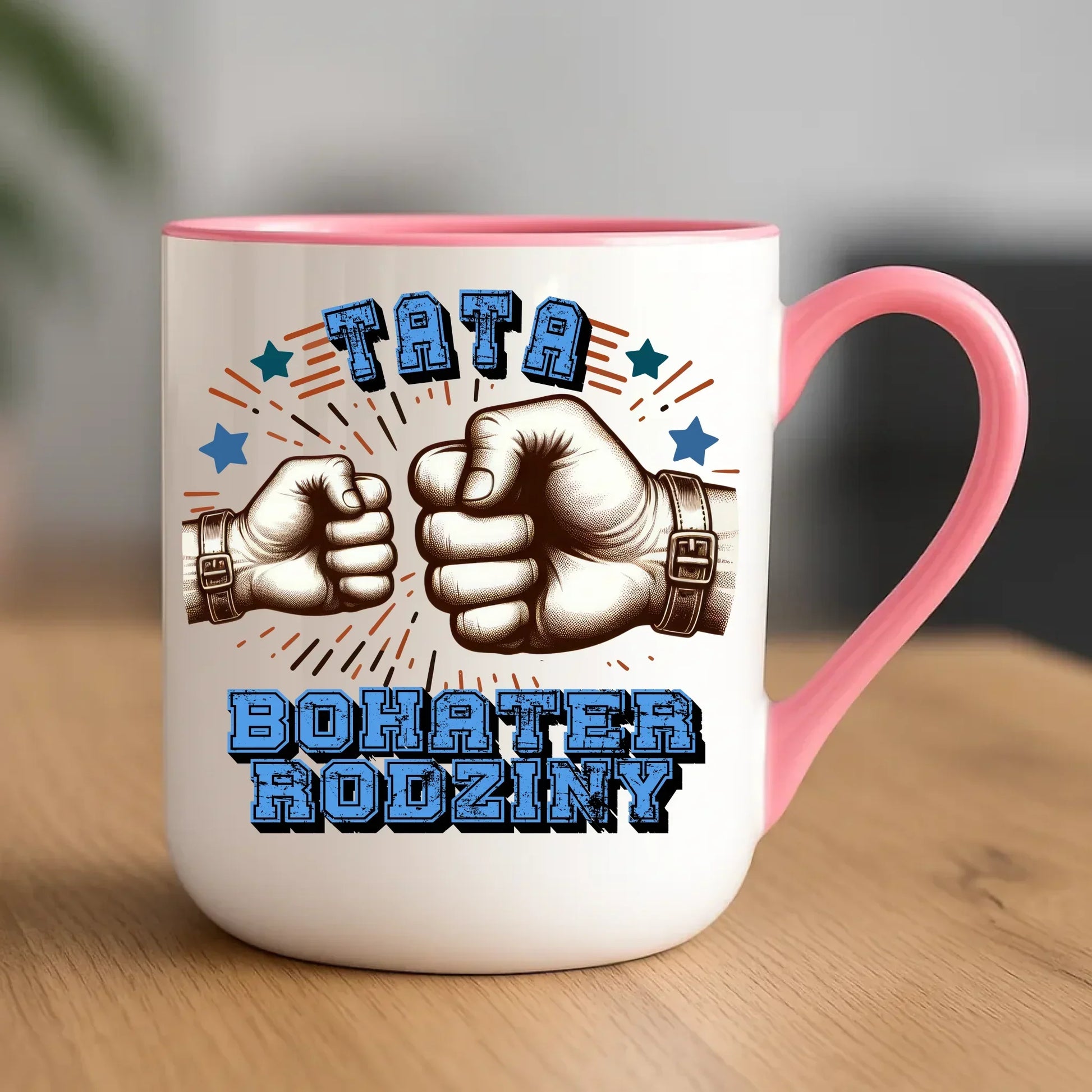 Tata bohater rodziny | Kubek elegant z nadrukiem dla taty DT45 - StoryCups.pl