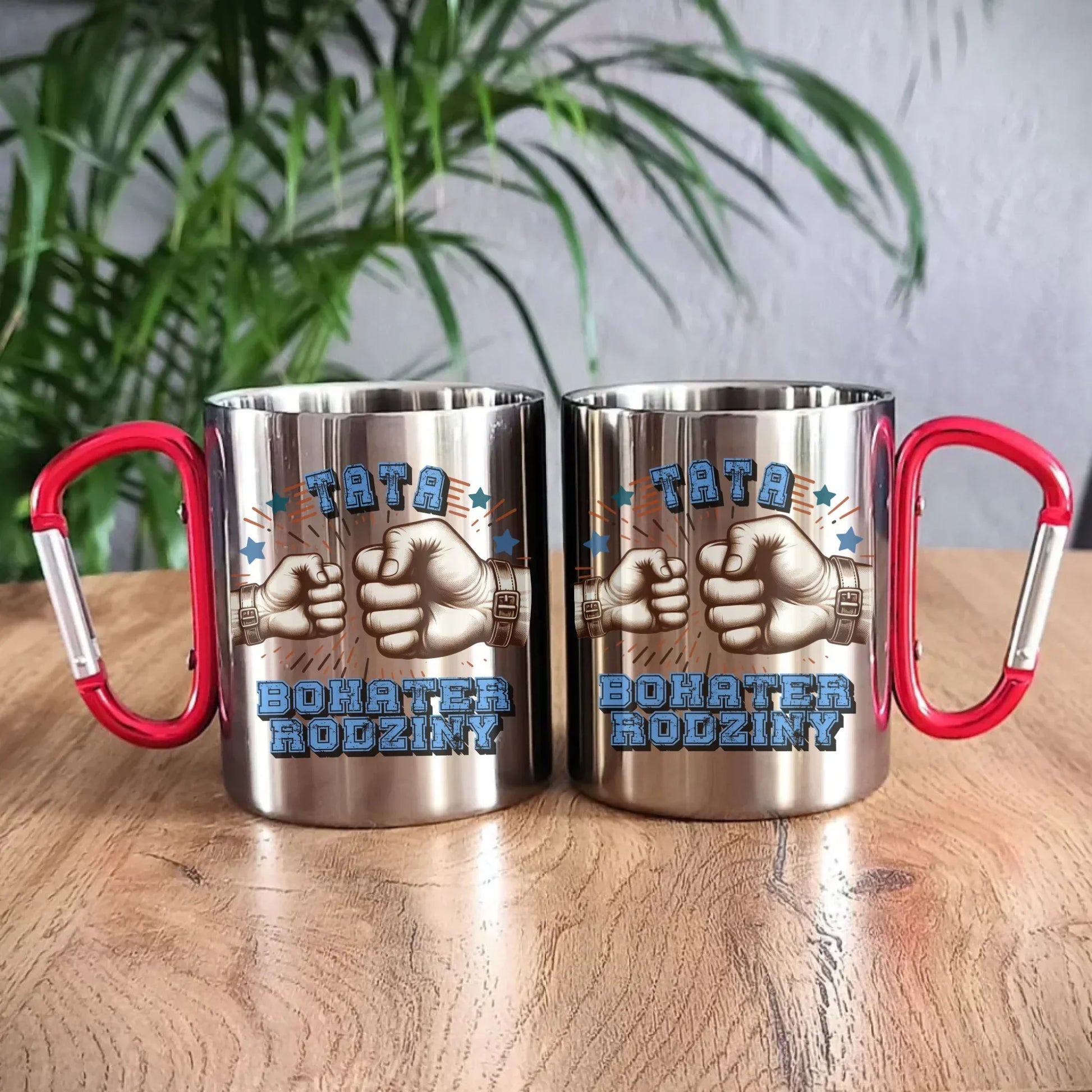 Tata bohater rodziny | Metalowy kubek dla taty DT45 - StoryCups.pl