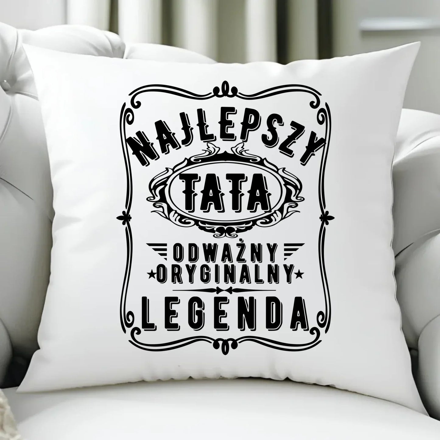 Najlepszy tata legenda | Poduszka dla taty DT47 - StoryCups.pl