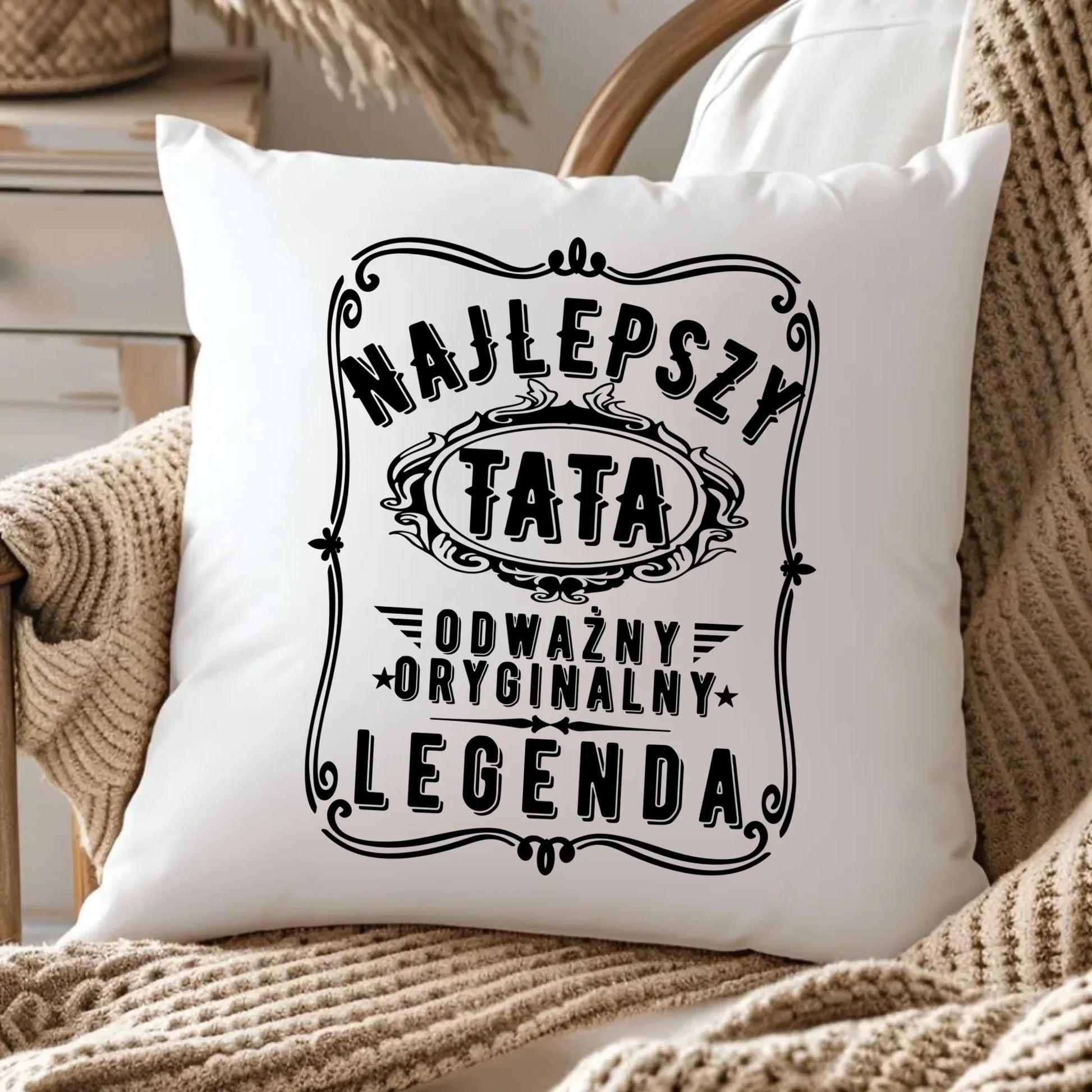 Najlepszy tata legenda | Poduszka dla taty DT47 - StoryCups.pl