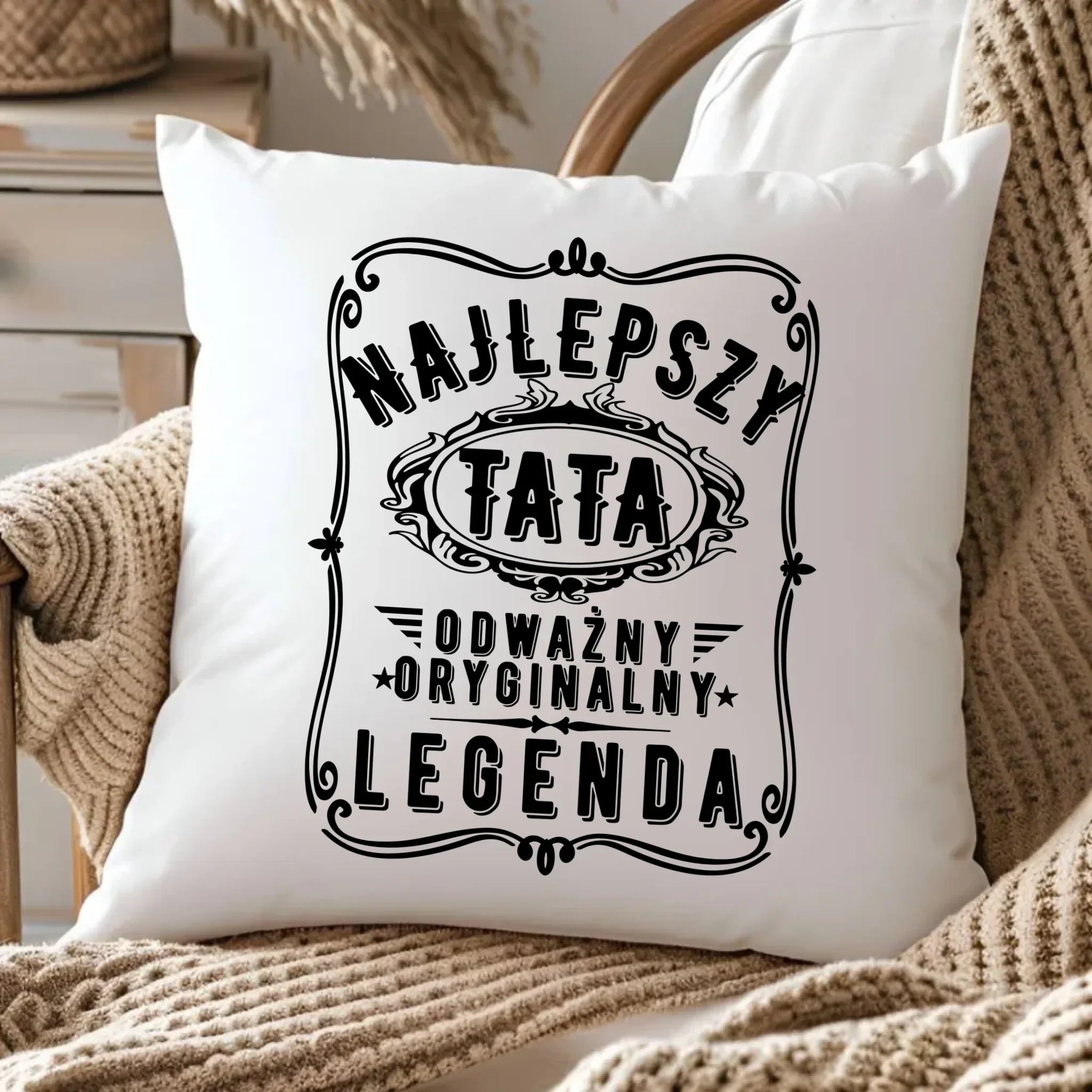 Najlepszy tata legenda | Poduszka dla taty DT47 - StoryCups.pl