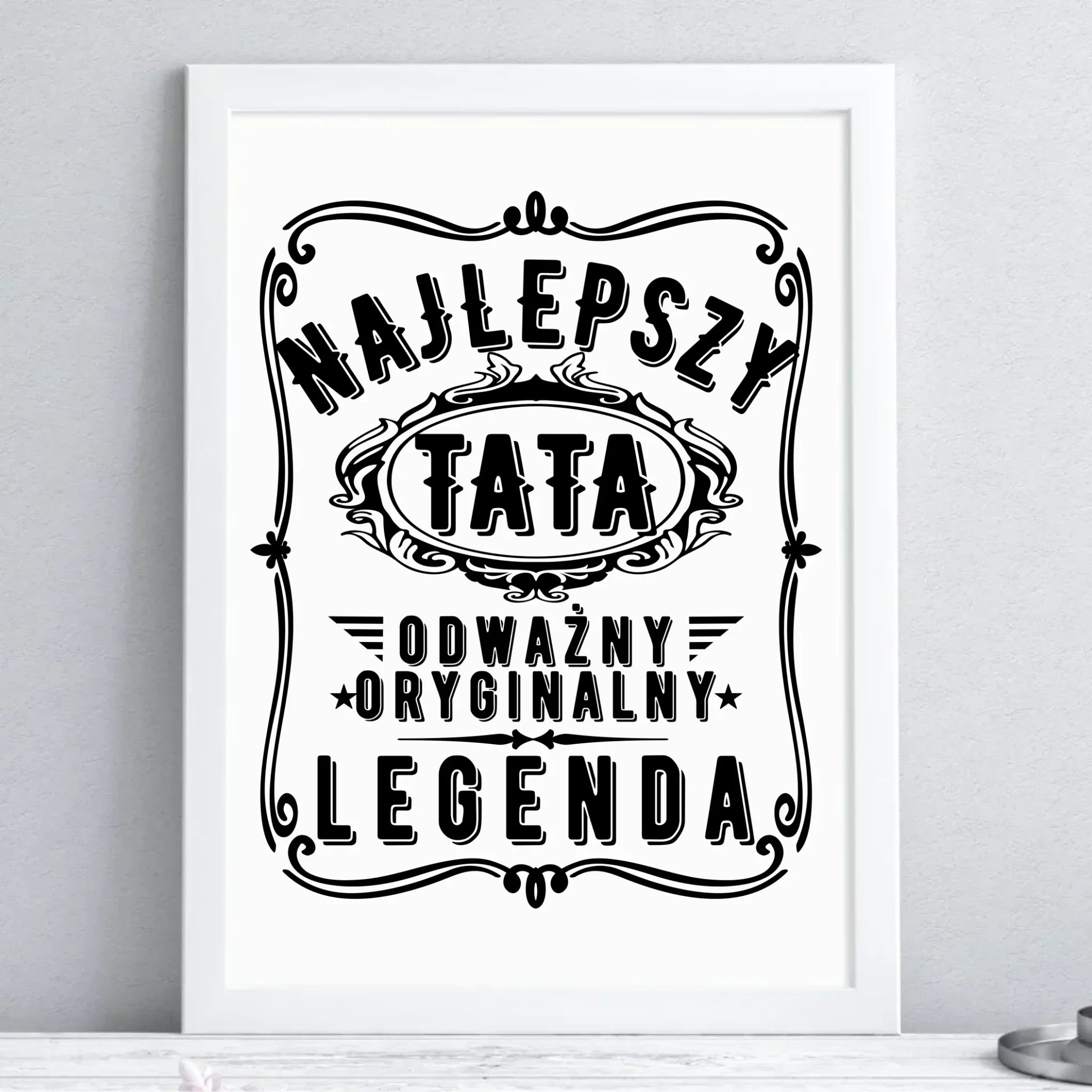 Najlepszy tata legenda | Plakat w ramie dla taty DT47 - StoryCups.pl