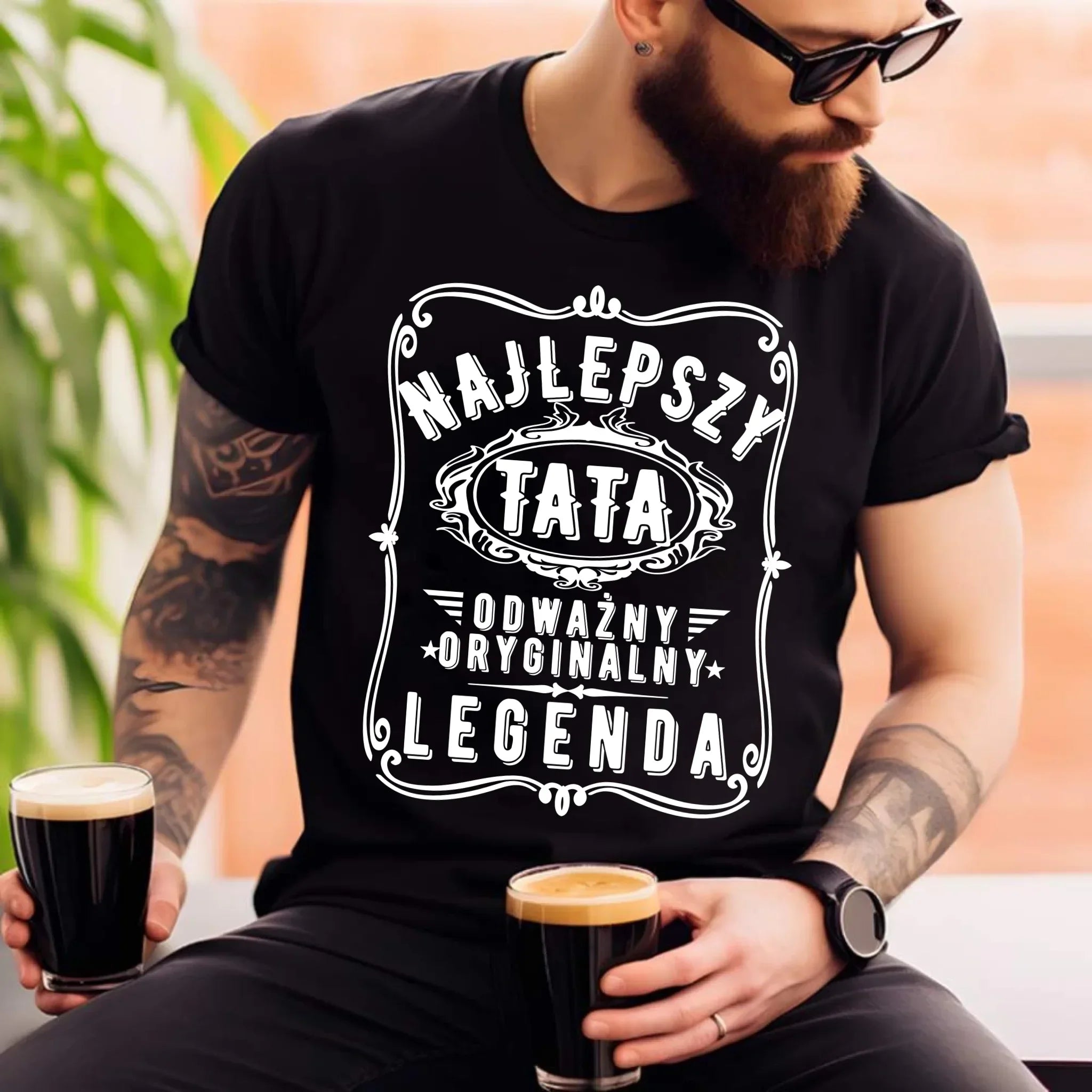 Najlepszy tata legenda | Koszulka męska dla taty DT47 - StoryCups.pl