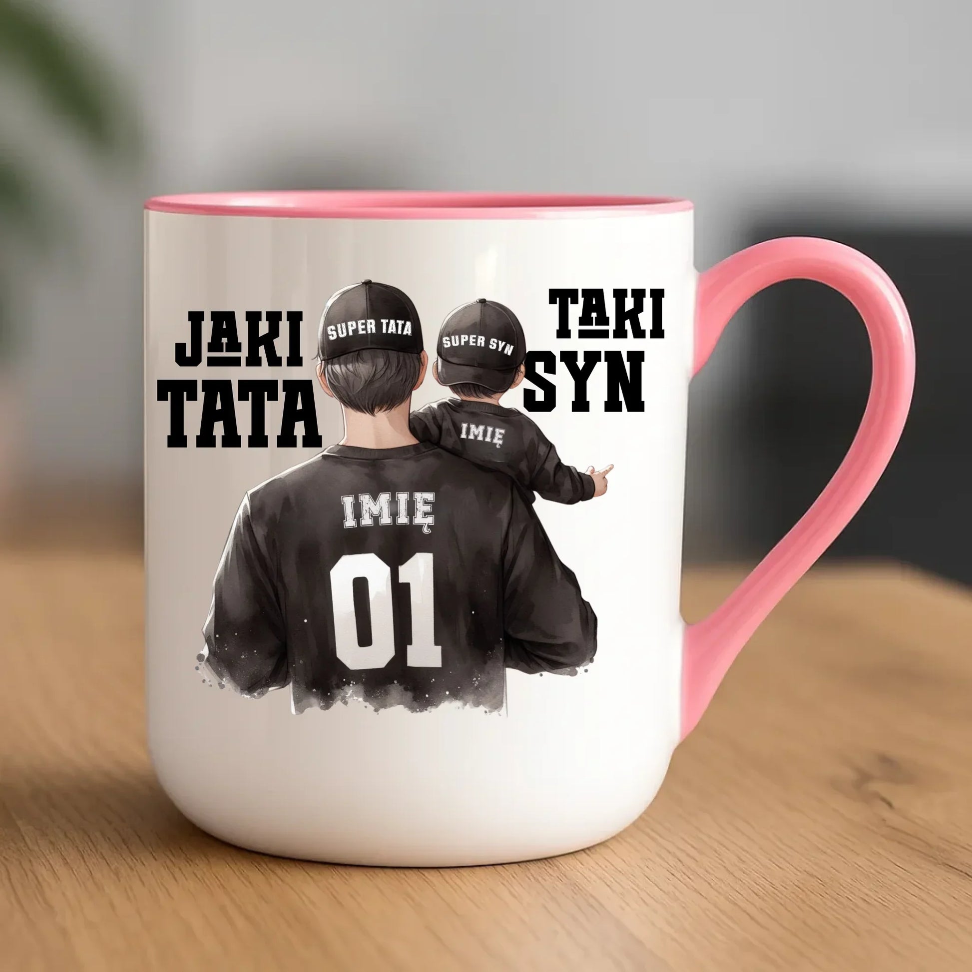 Jaki tata taki syn | Kubek elegant z imionami dla taty DT48 - StoryCups.pl