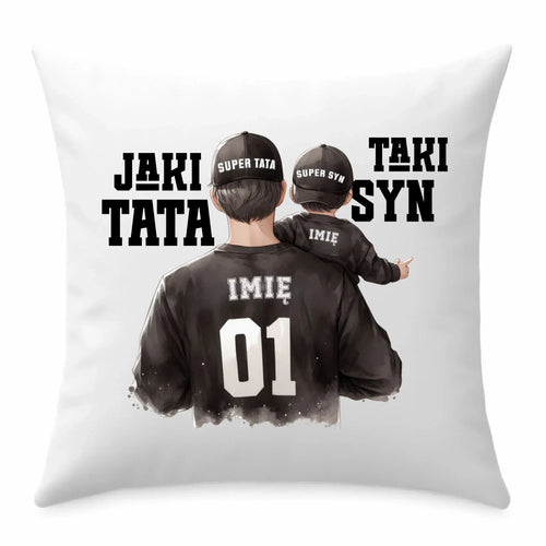Jaki tata taki syn | Poduszka z imionami dla taty DT48 - StoryCups.pl