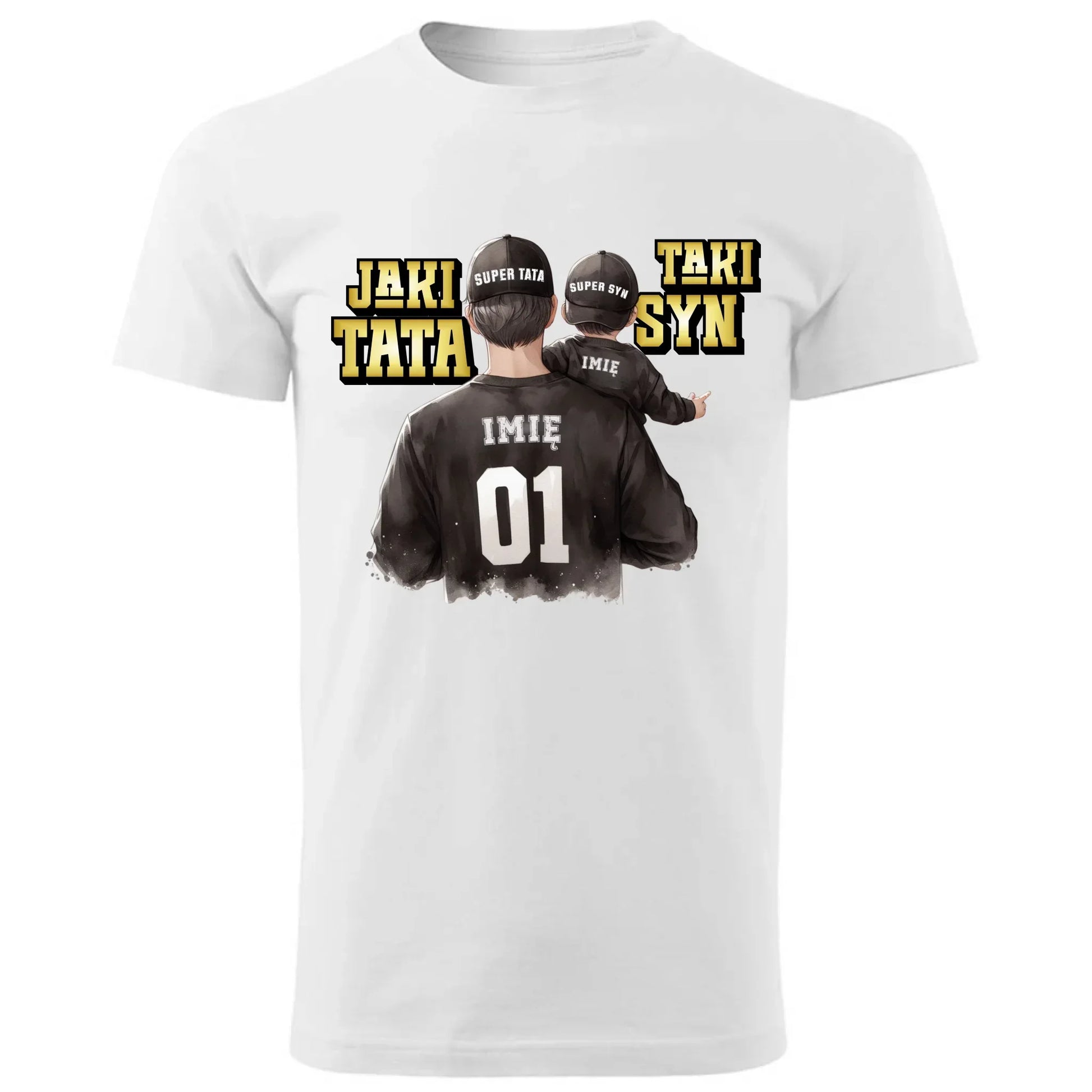 Jaki tata taki syn | Koszulka męska z imionami dla taty DT48 - StoryCups.pl
