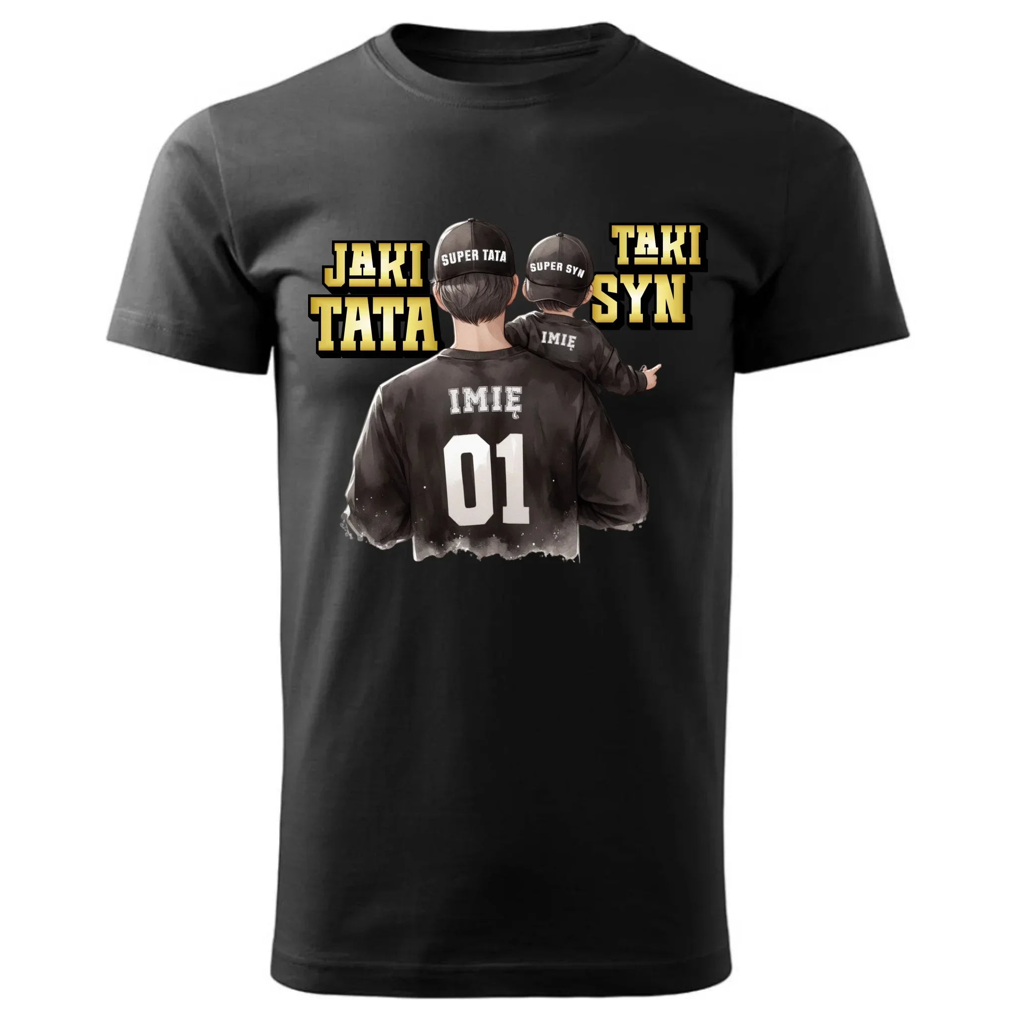 Jaki tata taki syn | Koszulka męska z imionami dla taty DT48 - StoryCups.pl
