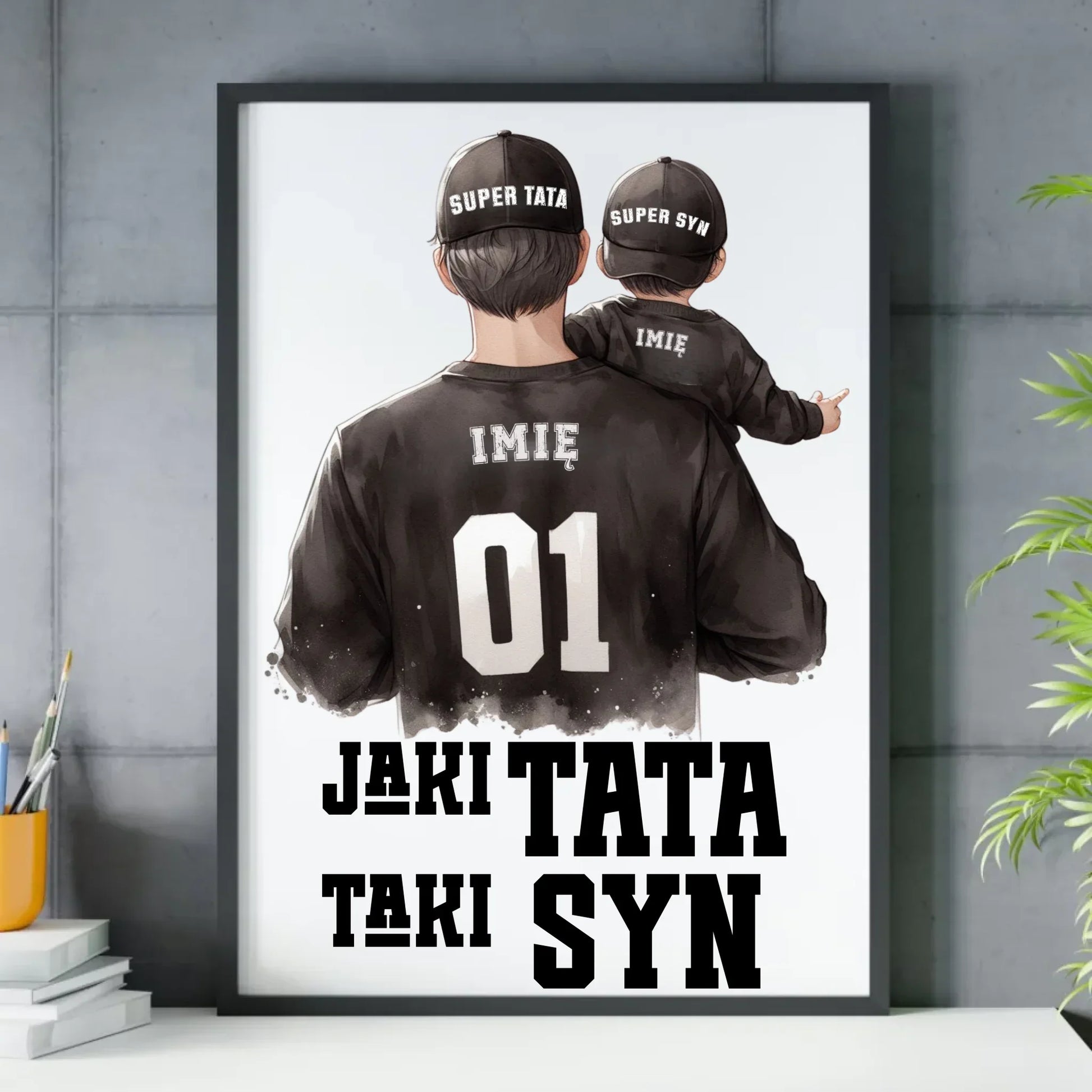 Jaki tata taki syn | Plakat w ramie dla taty DT48 - StoryCups.pl