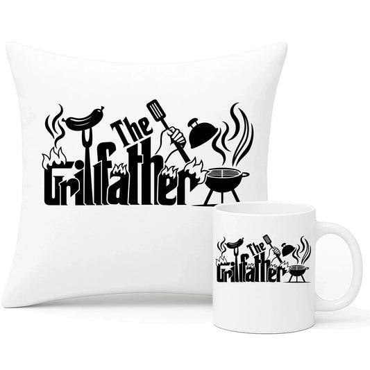 The Grillfather | Zestaw poduszka i kubek dla taty DT49 - StoryCups.pl