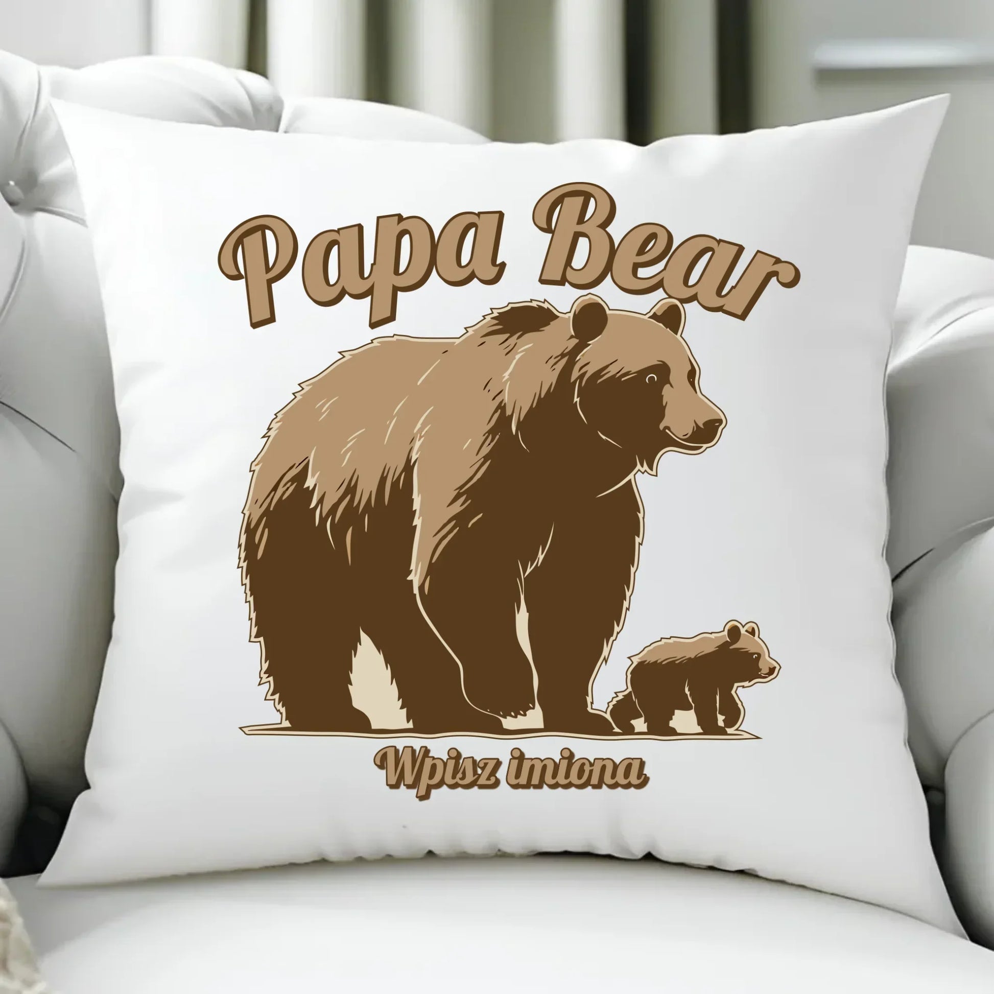 Papa Bear imiona | Poduszka dla taty DT50 - StoryCups.pl